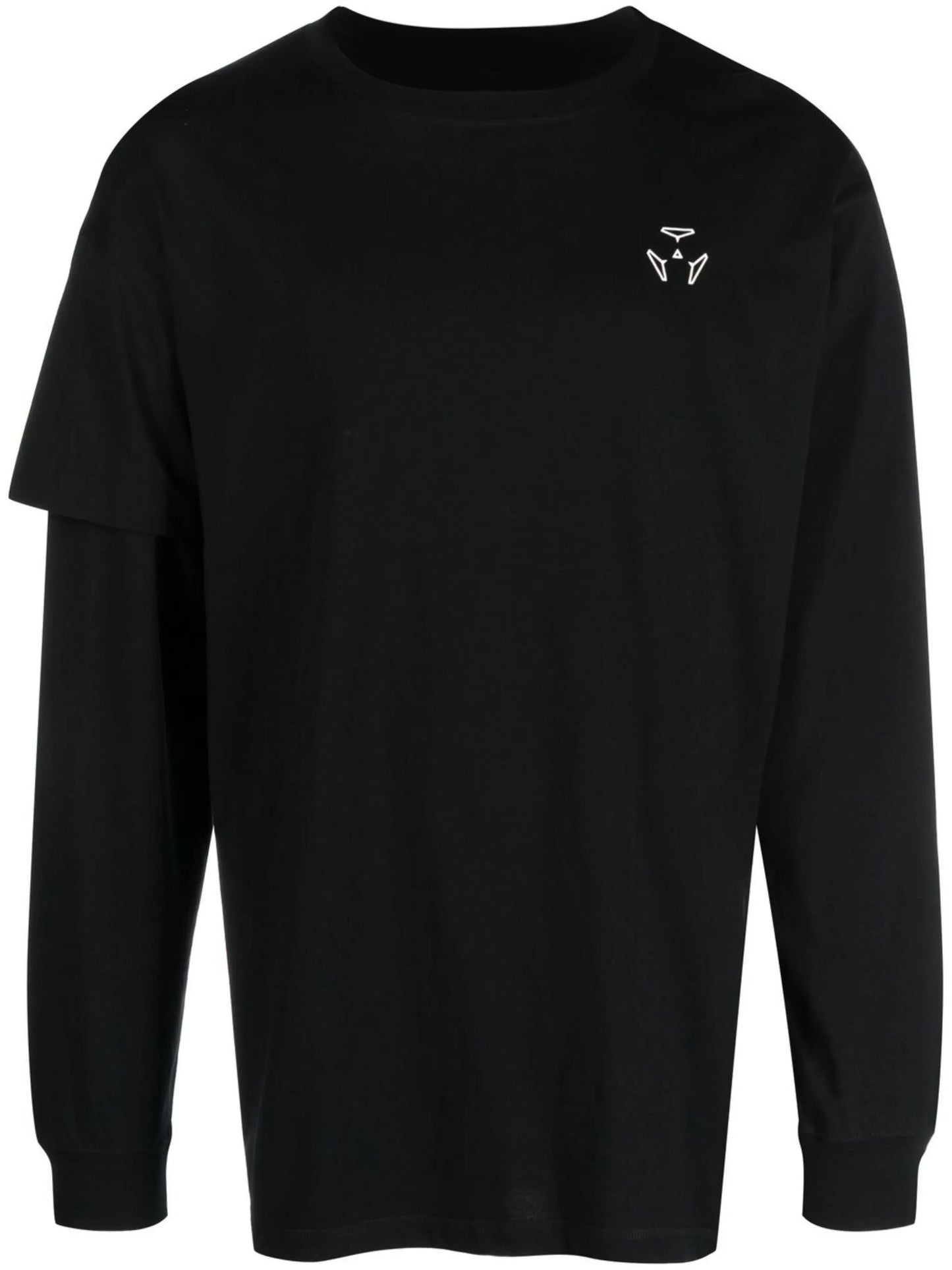 graphic-print asymmetric-sleeve T-shirt