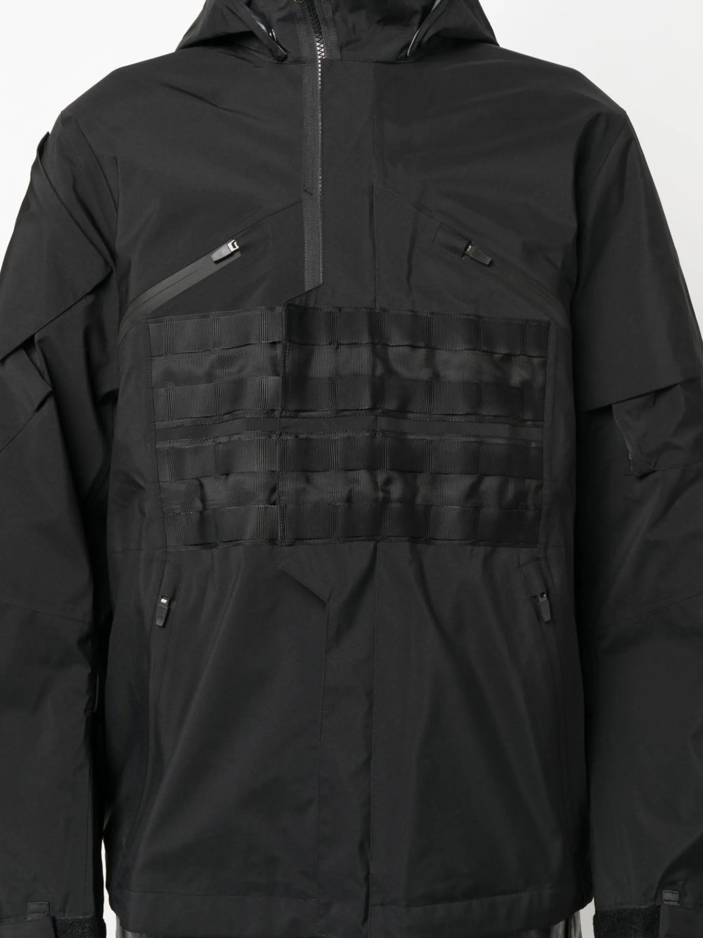 grosgrain-panel zip-up jacket