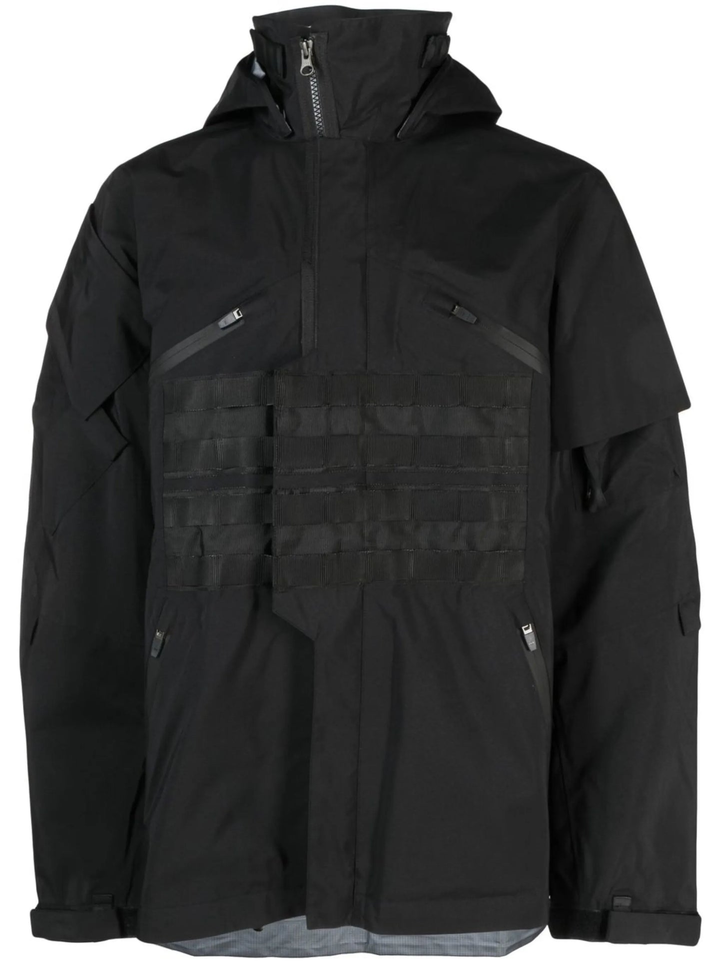 grosgrain-panel zip-up jacket