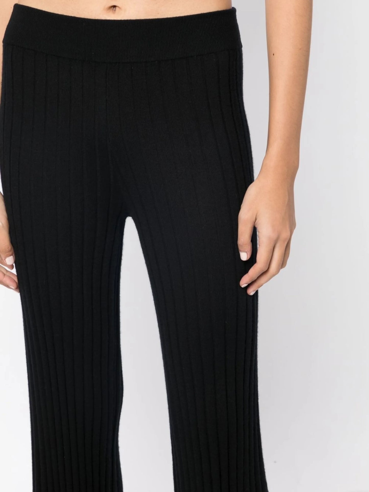 high-waisted straight-leg trousers