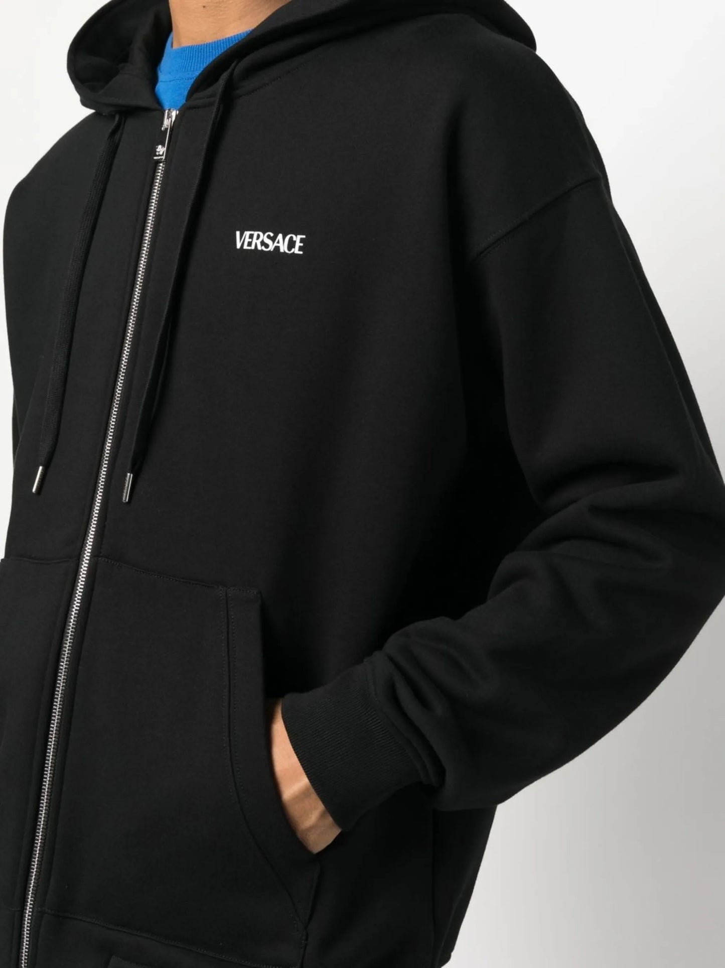 logo-print zip-fastening hoodie