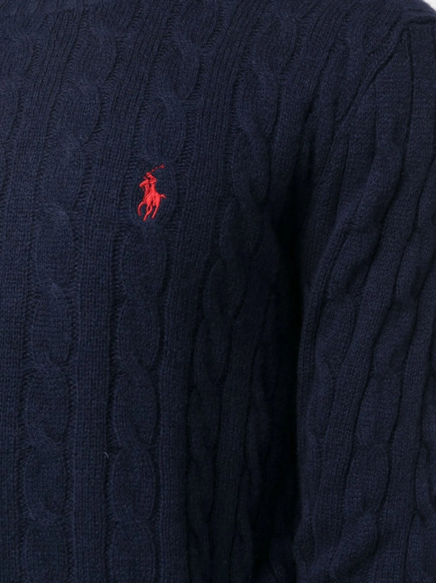 cable-knit Pony-motif sweater
