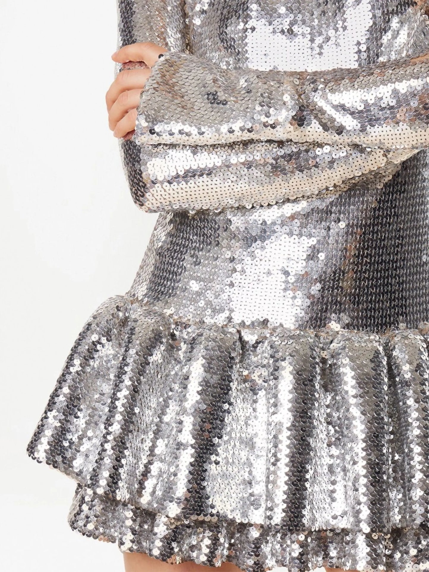 sequined ruffled minidress