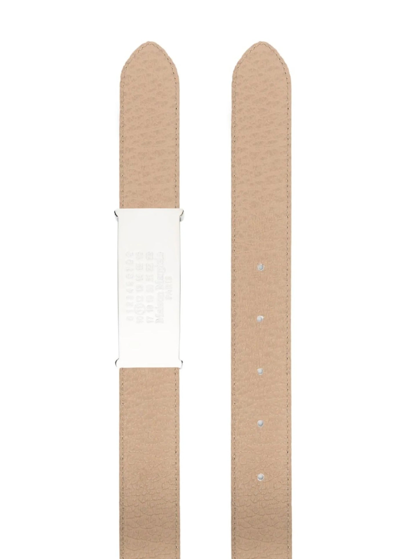 Numeric logo-plaque leather belt