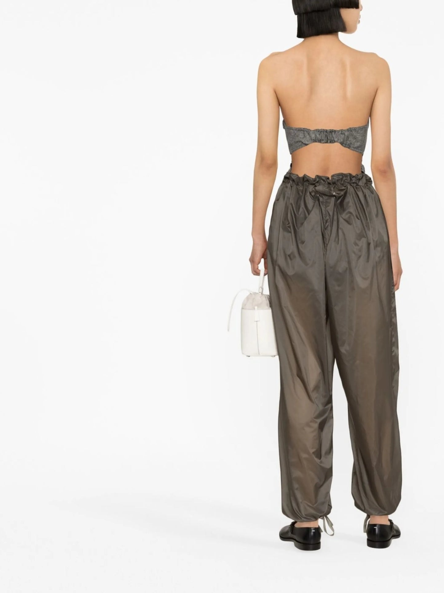 drawstring-waist wide-leg trousers
