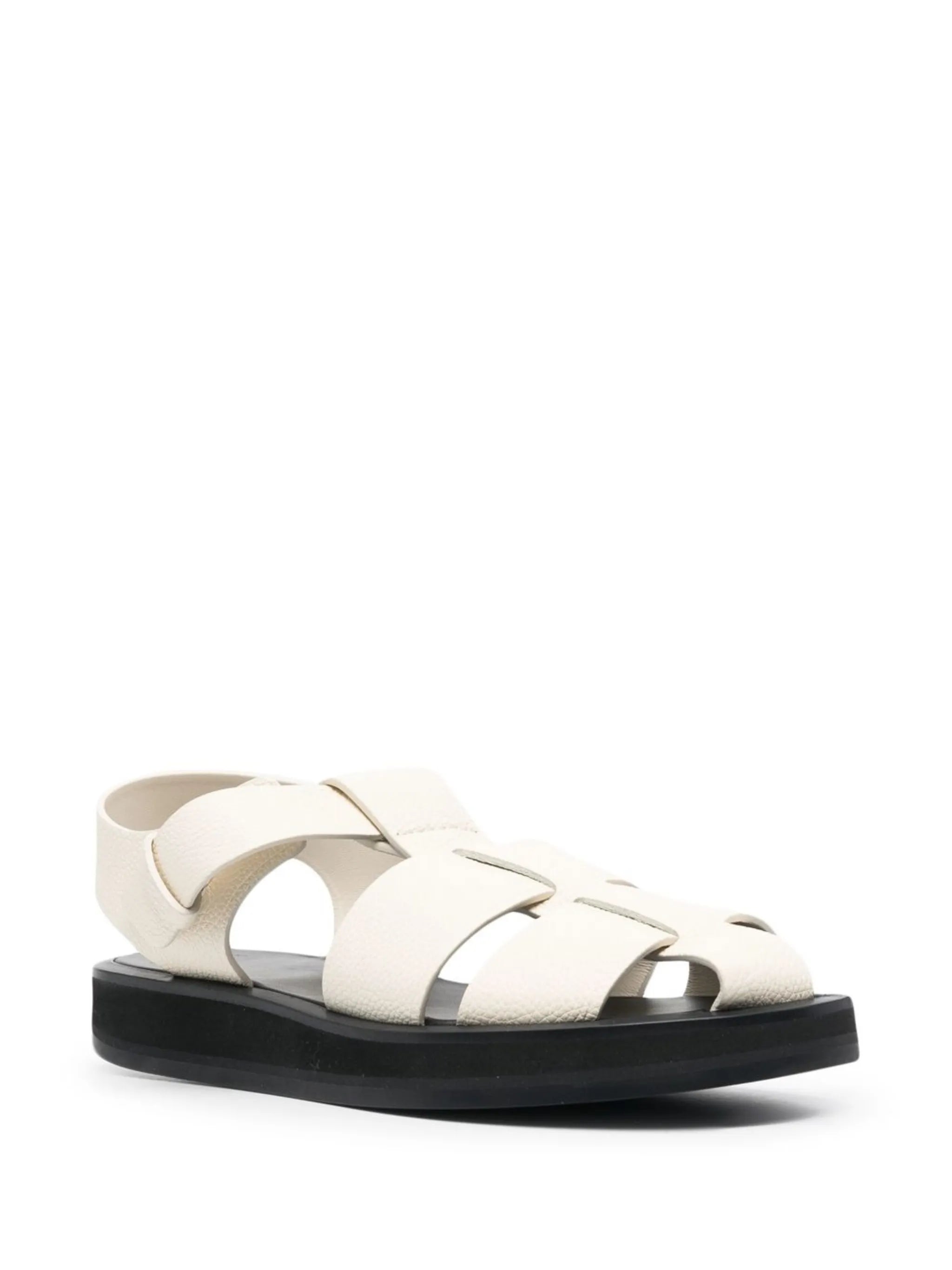 lattice-strap flat sandals