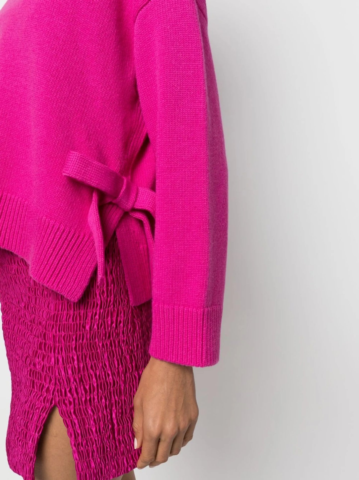 bow-embellished crew neck jumper