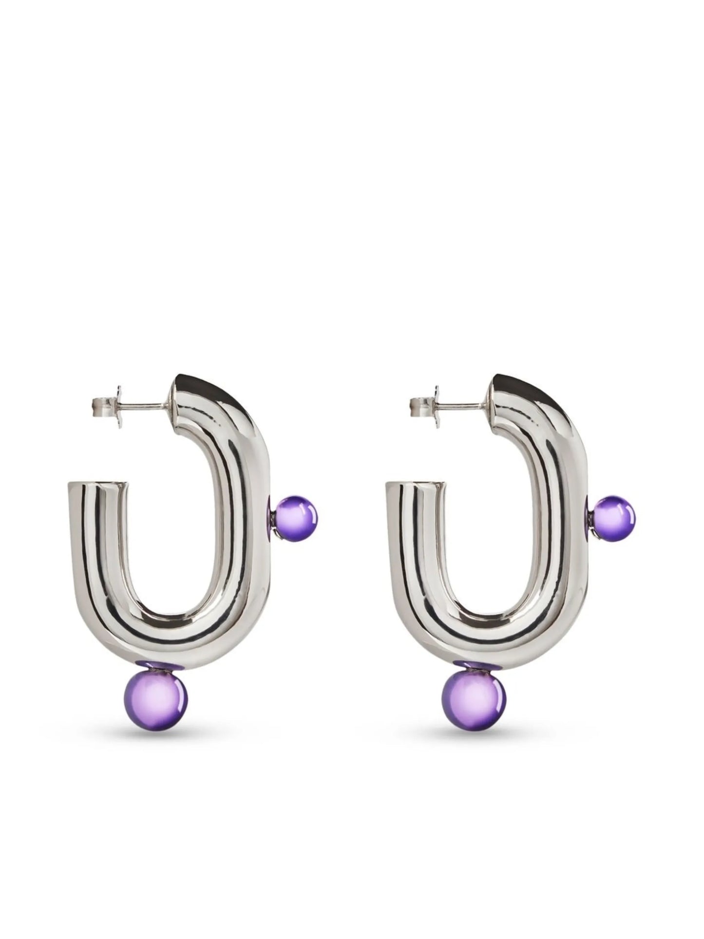 XL pearl-embellished link earrings