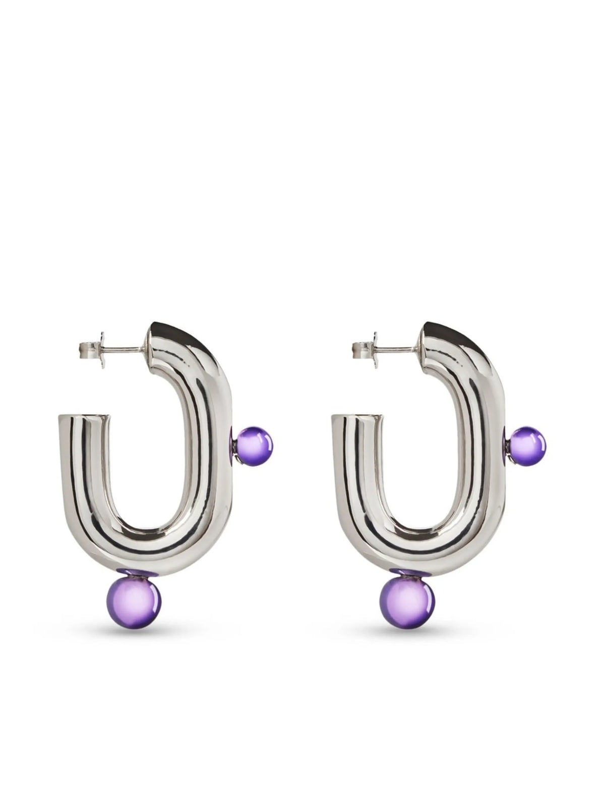 XL pearl-embellished link earrings