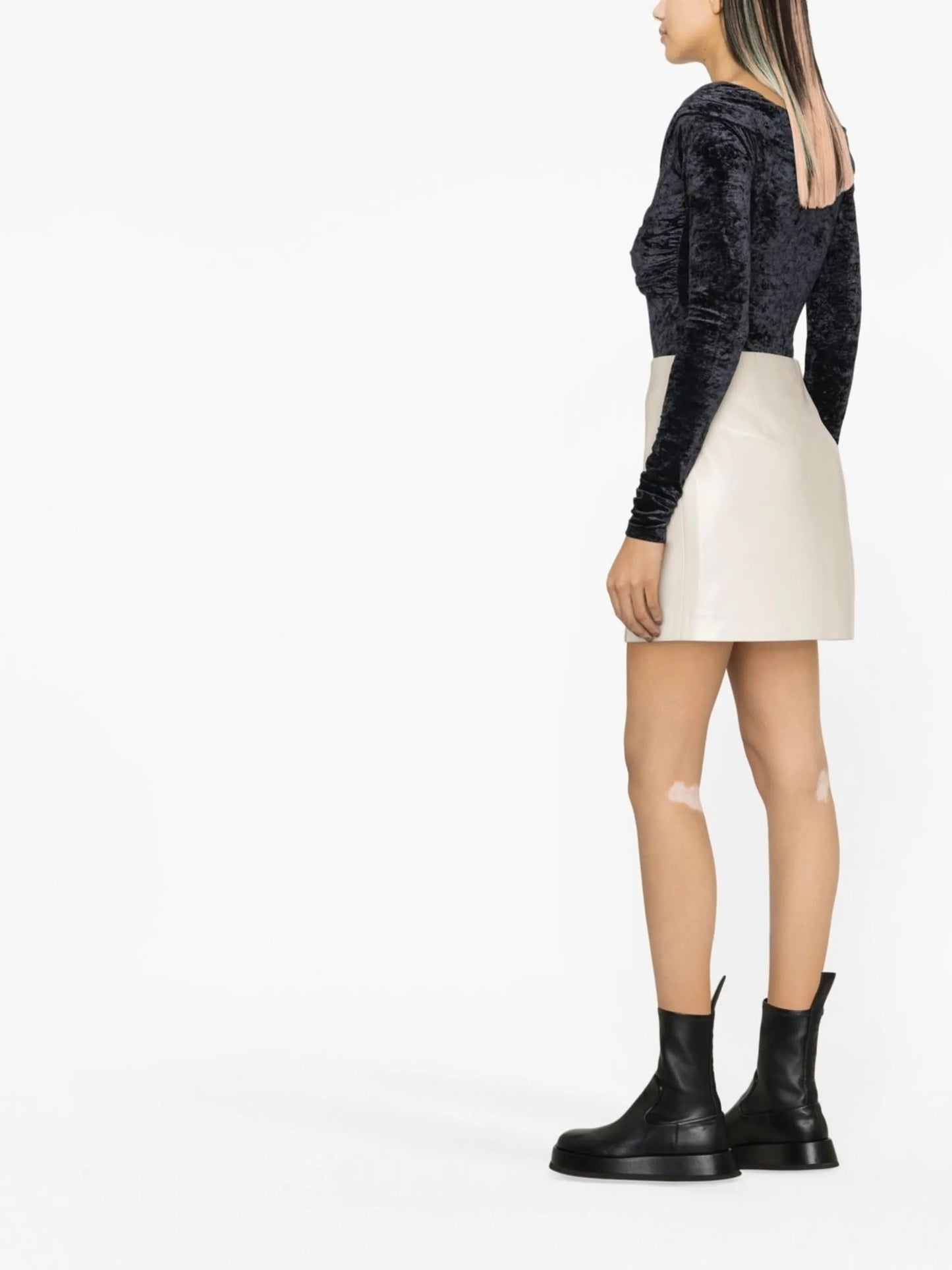 gathered V-neck top
