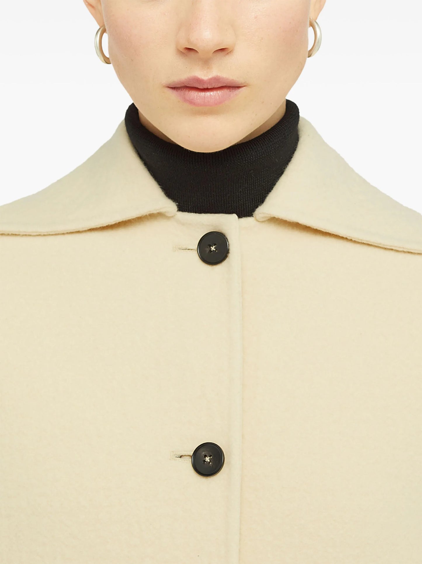 single-breasted virgin wool coat