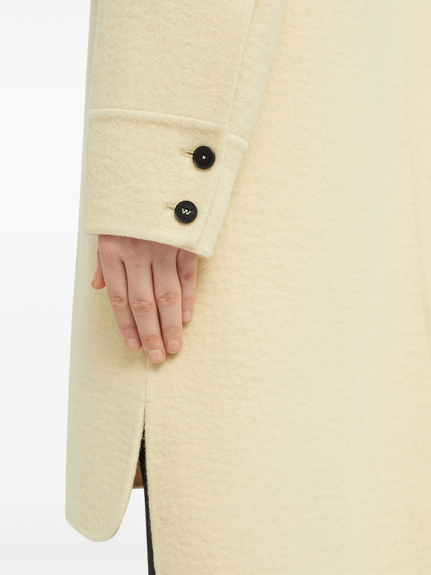 single-breasted virgin wool coat