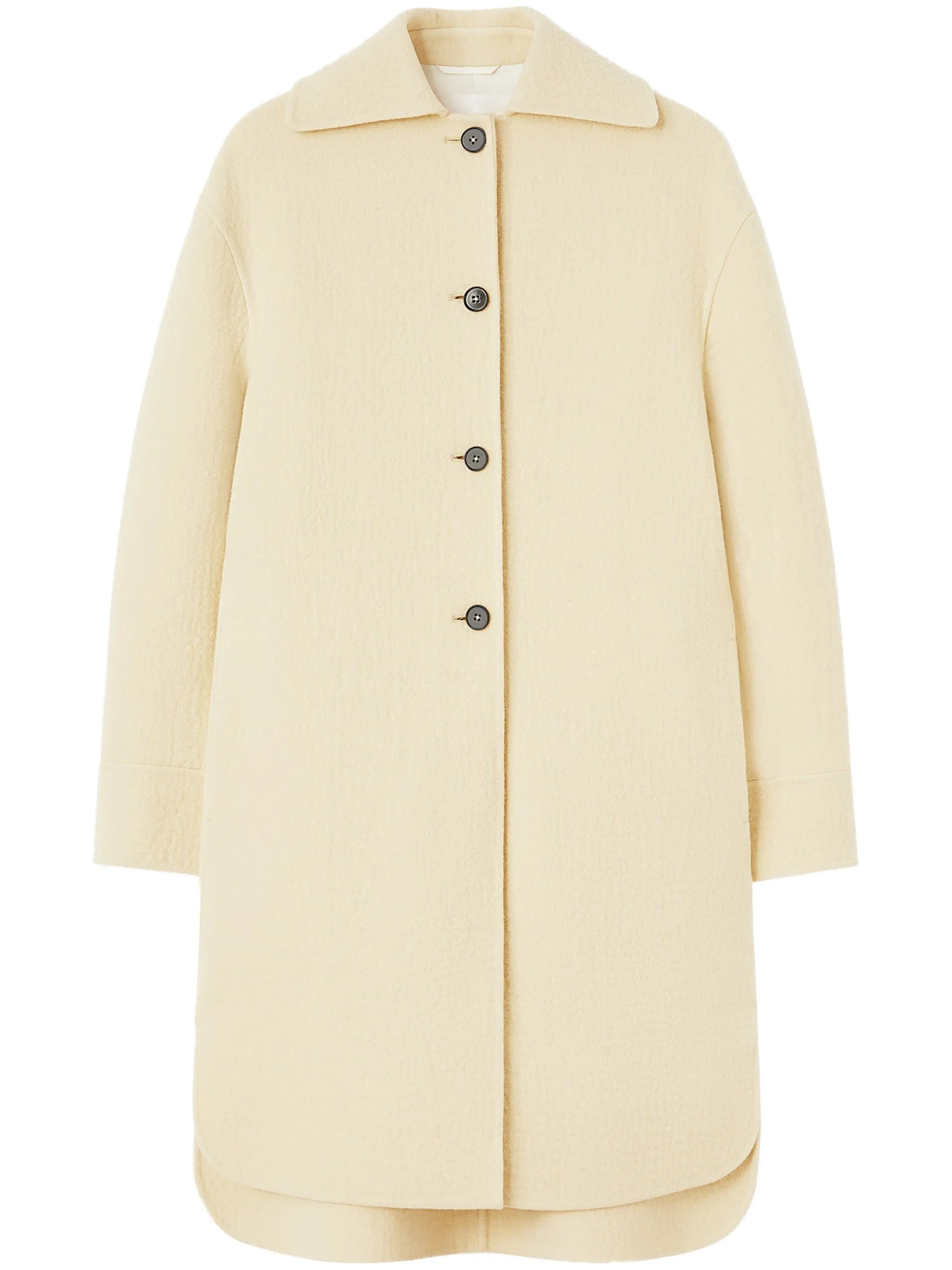 single-breasted virgin wool coat