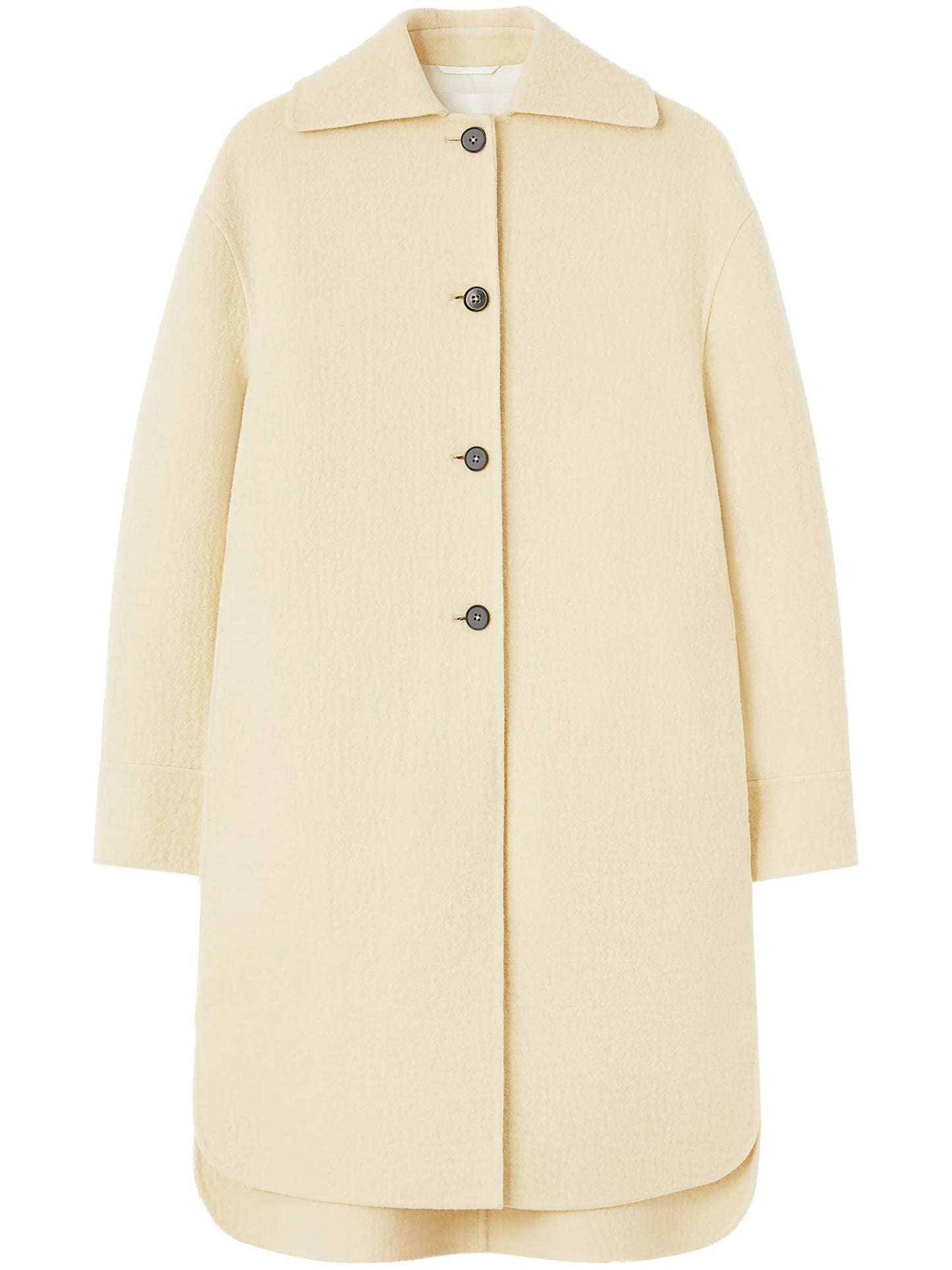 single-breasted virgin wool coat