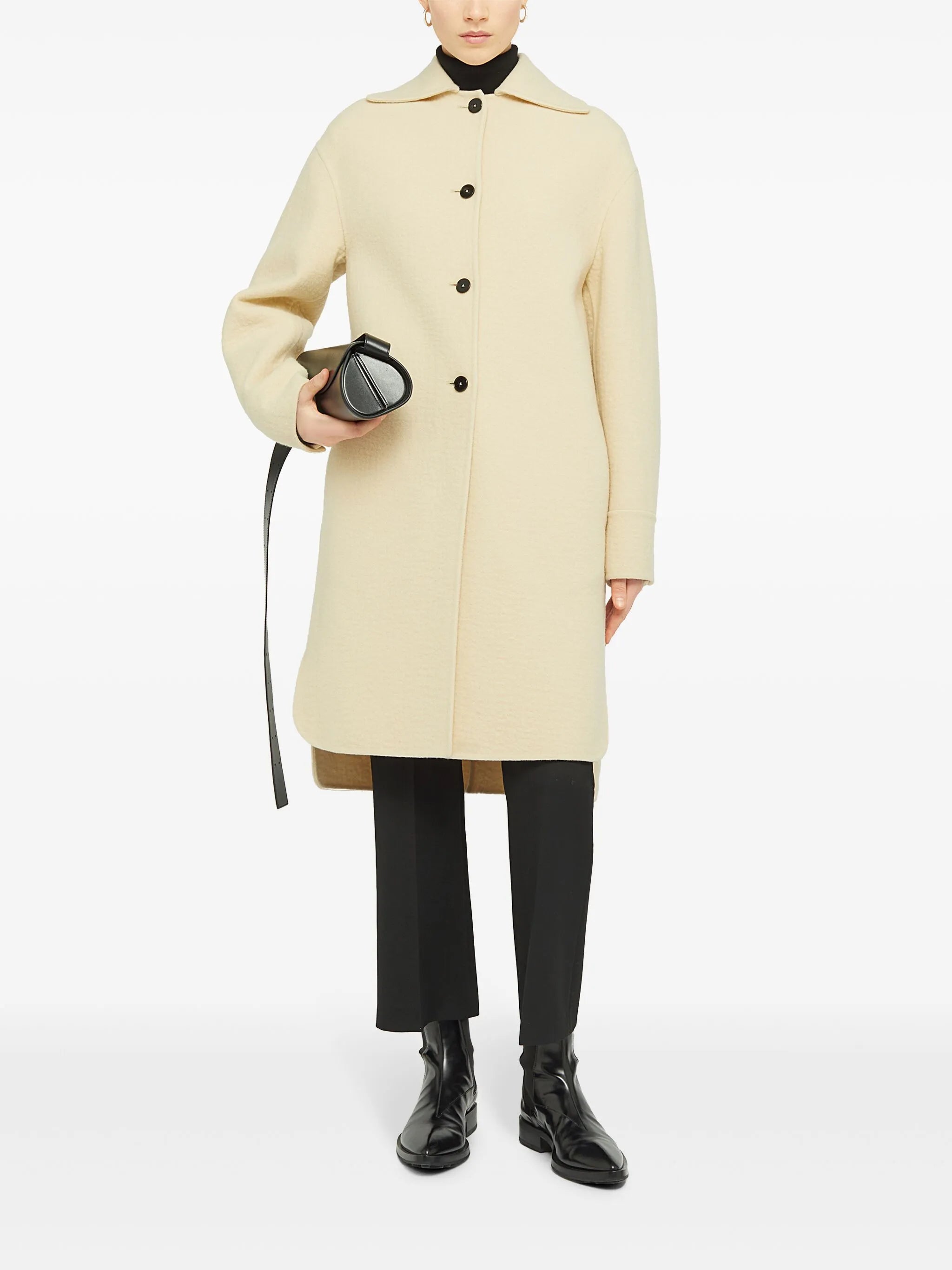 single-breasted virgin wool coat