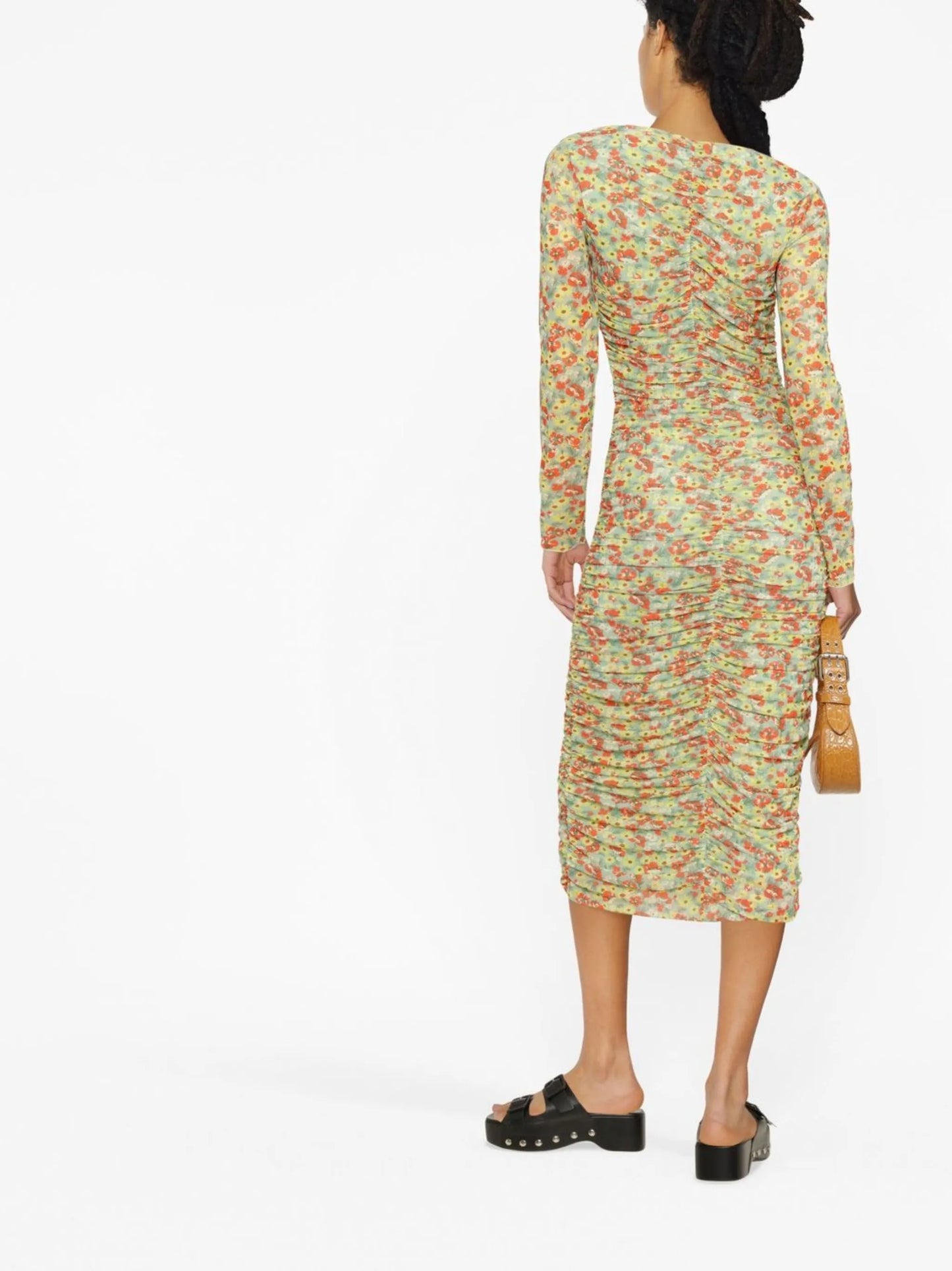 floral-print midi dress