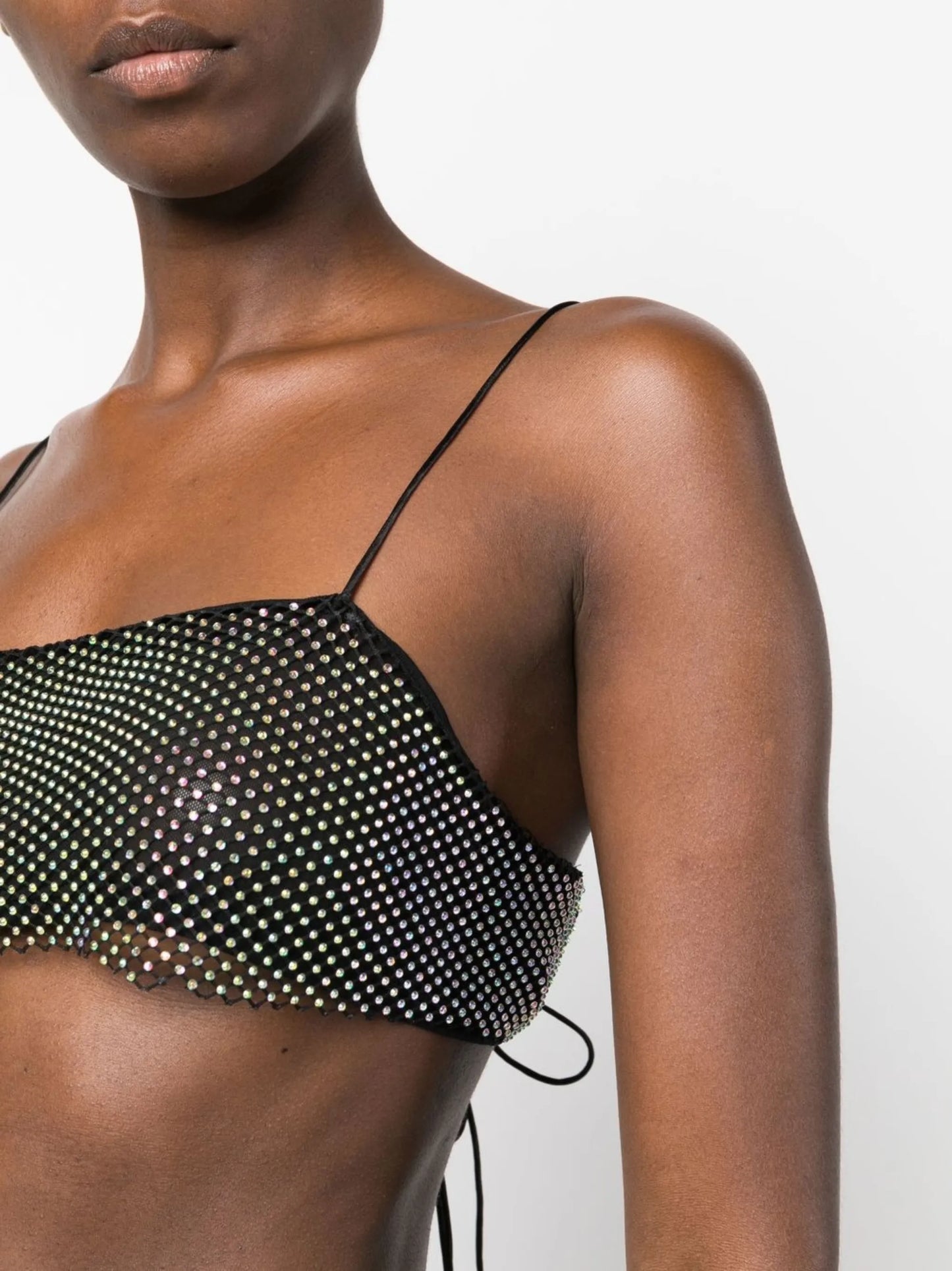 strappy crystal-embellished crop-top