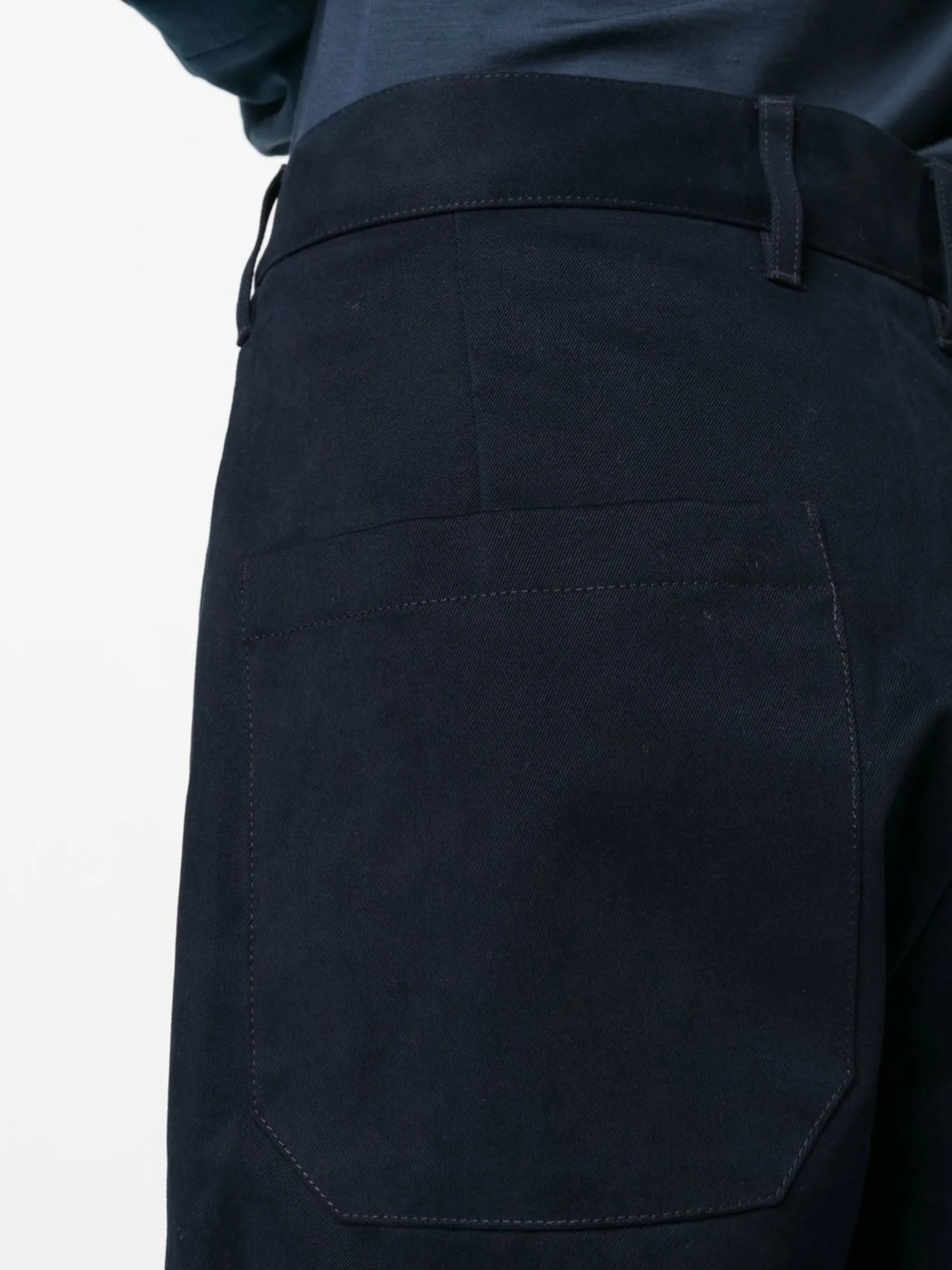 high-waisted cotton trousers