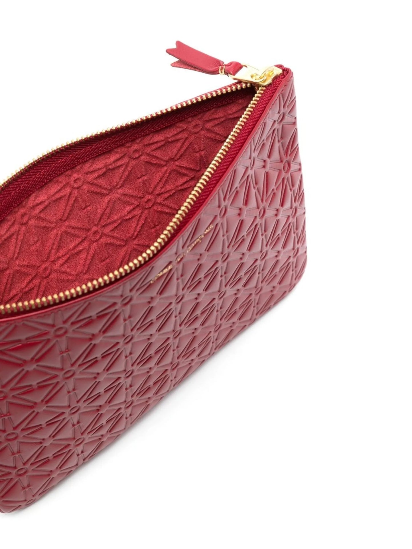 geometric-embossed leather wallet