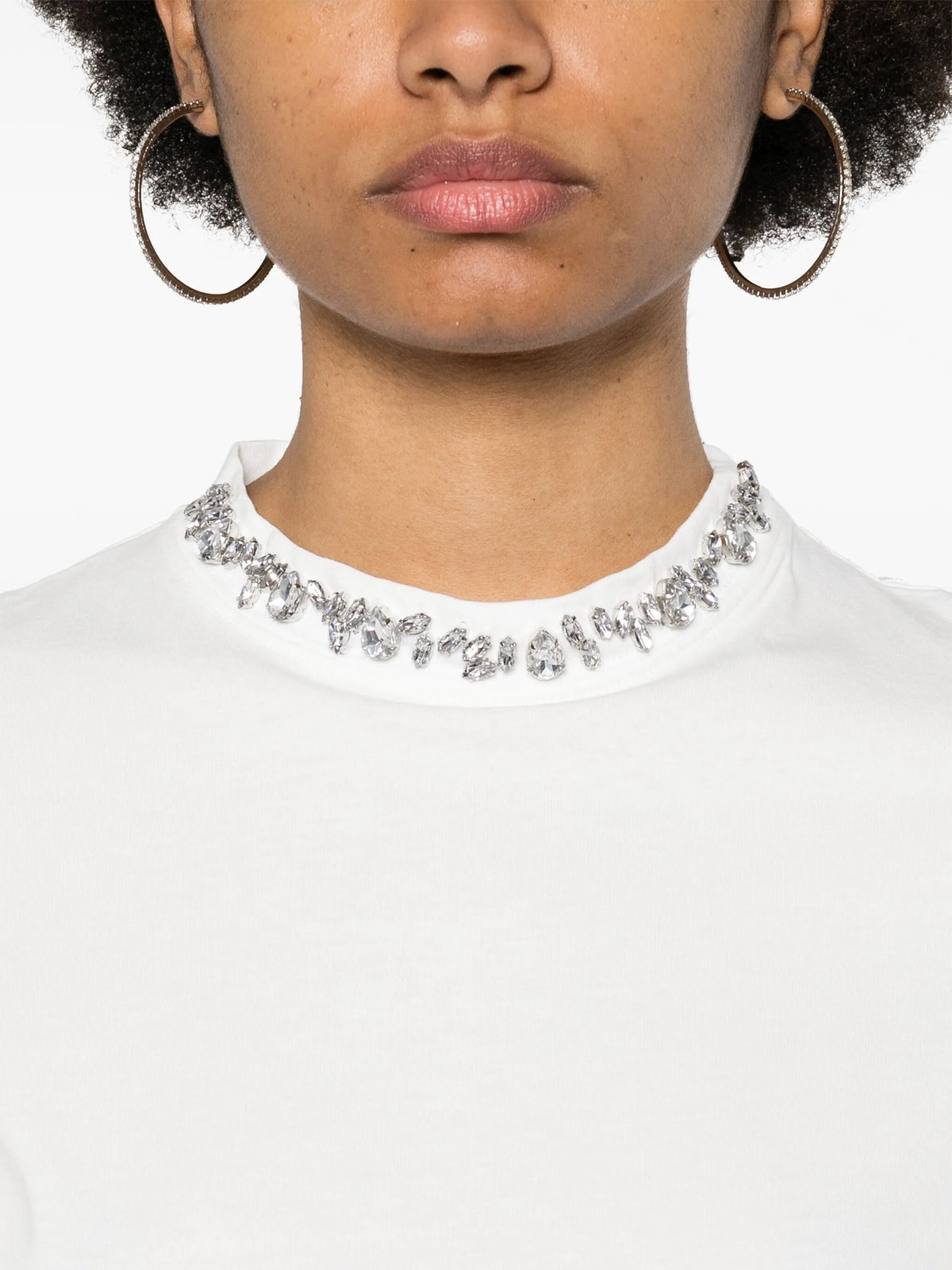 cabochon crystals cotton T-shirt