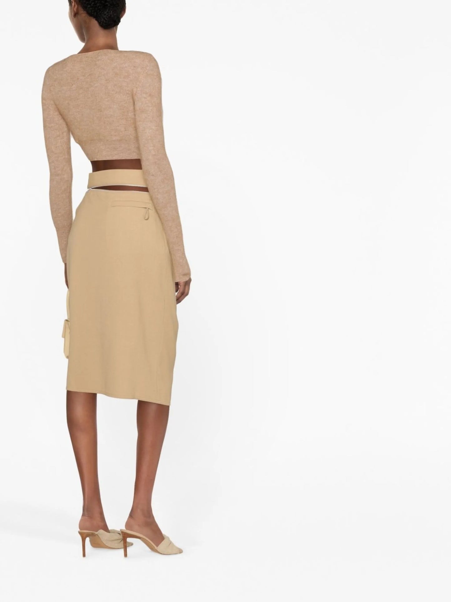 Bodri gathered midi skirt