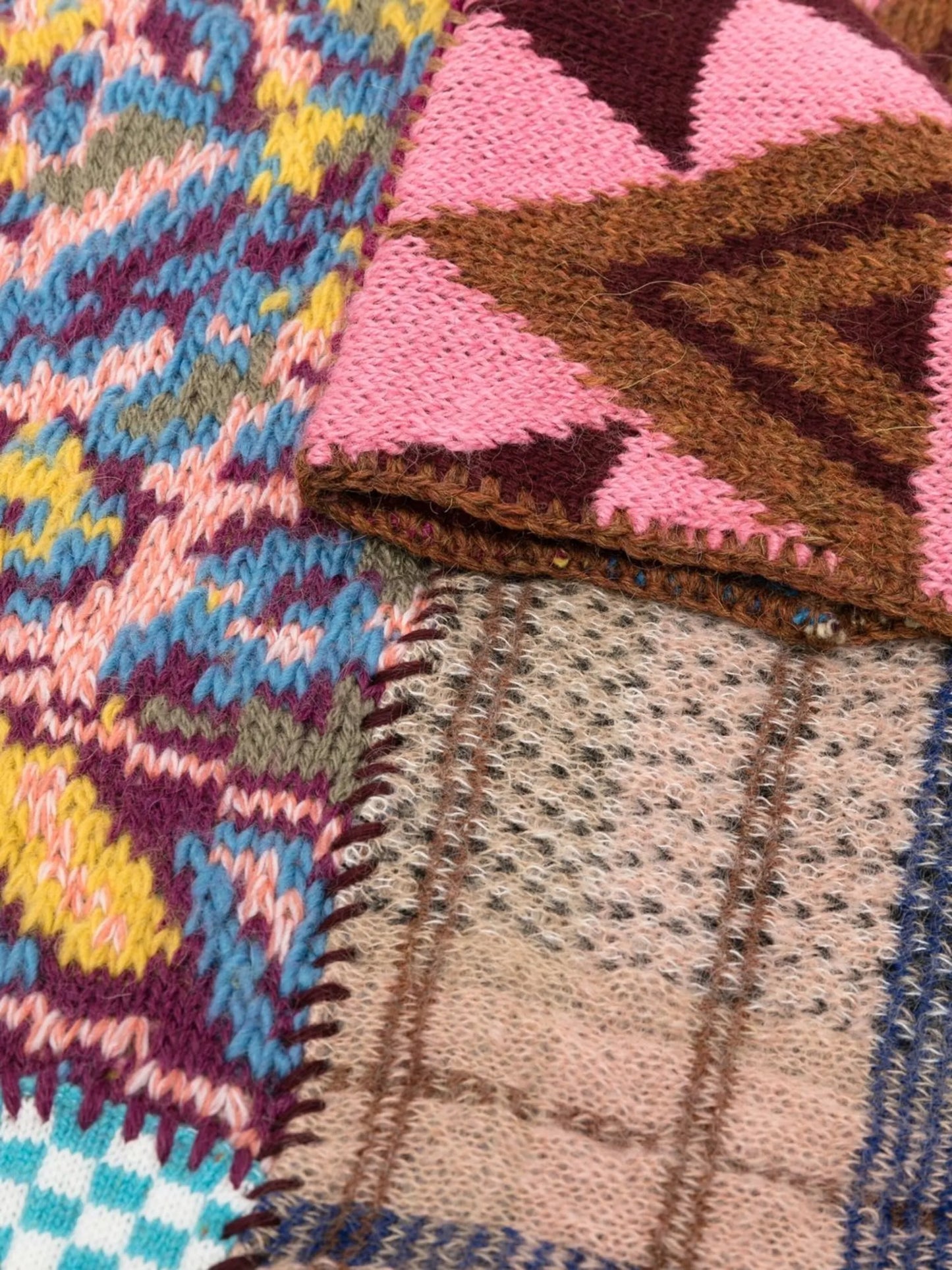 fringed patchwork scarf