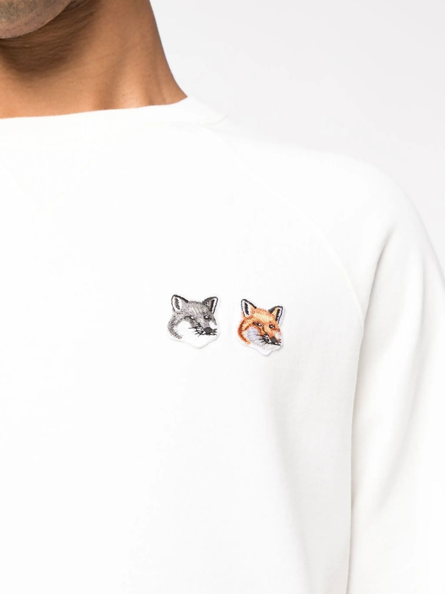 fox-patch crew-neck sweatshirt