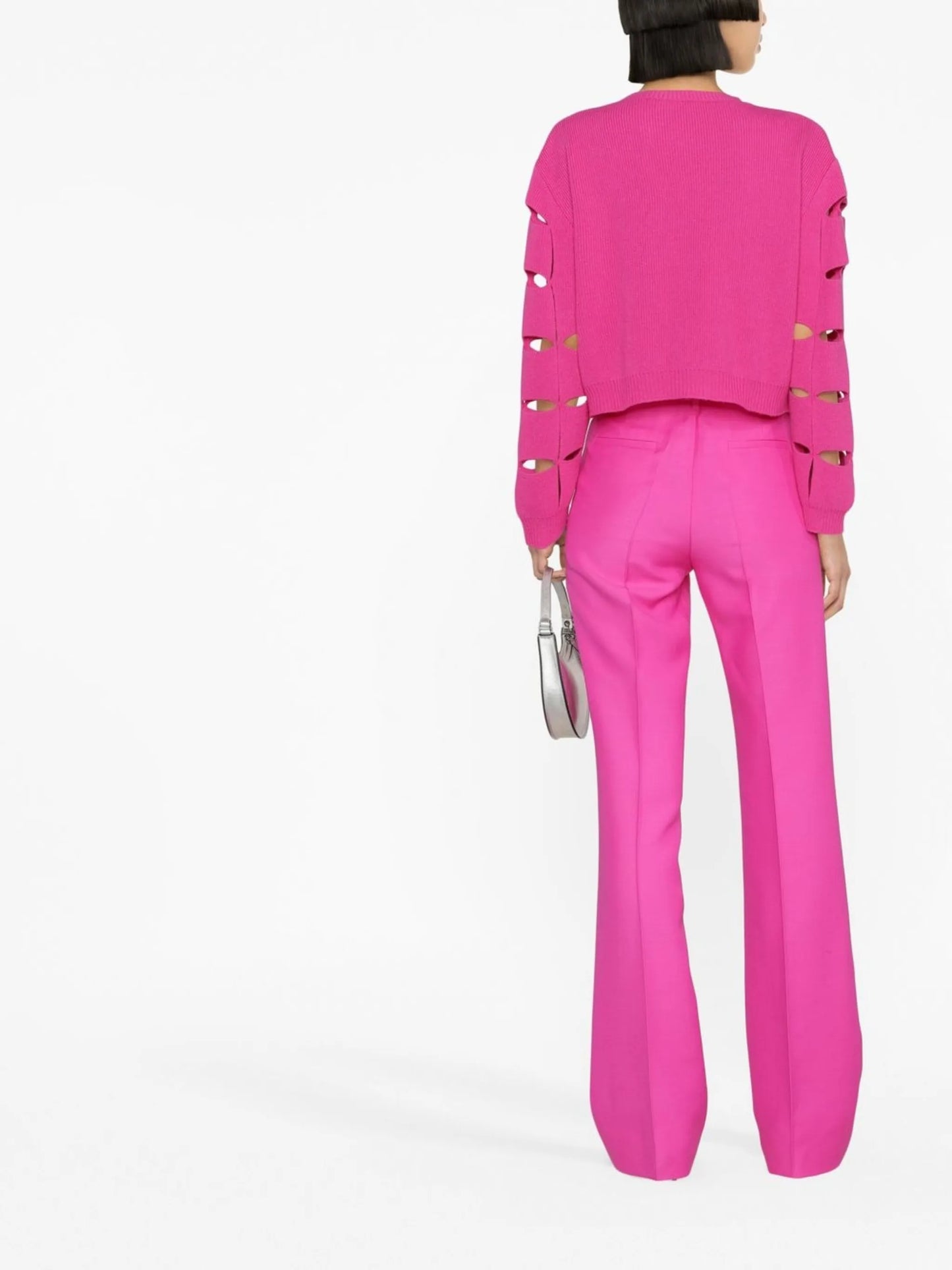 cut-out virgin wool jumper
