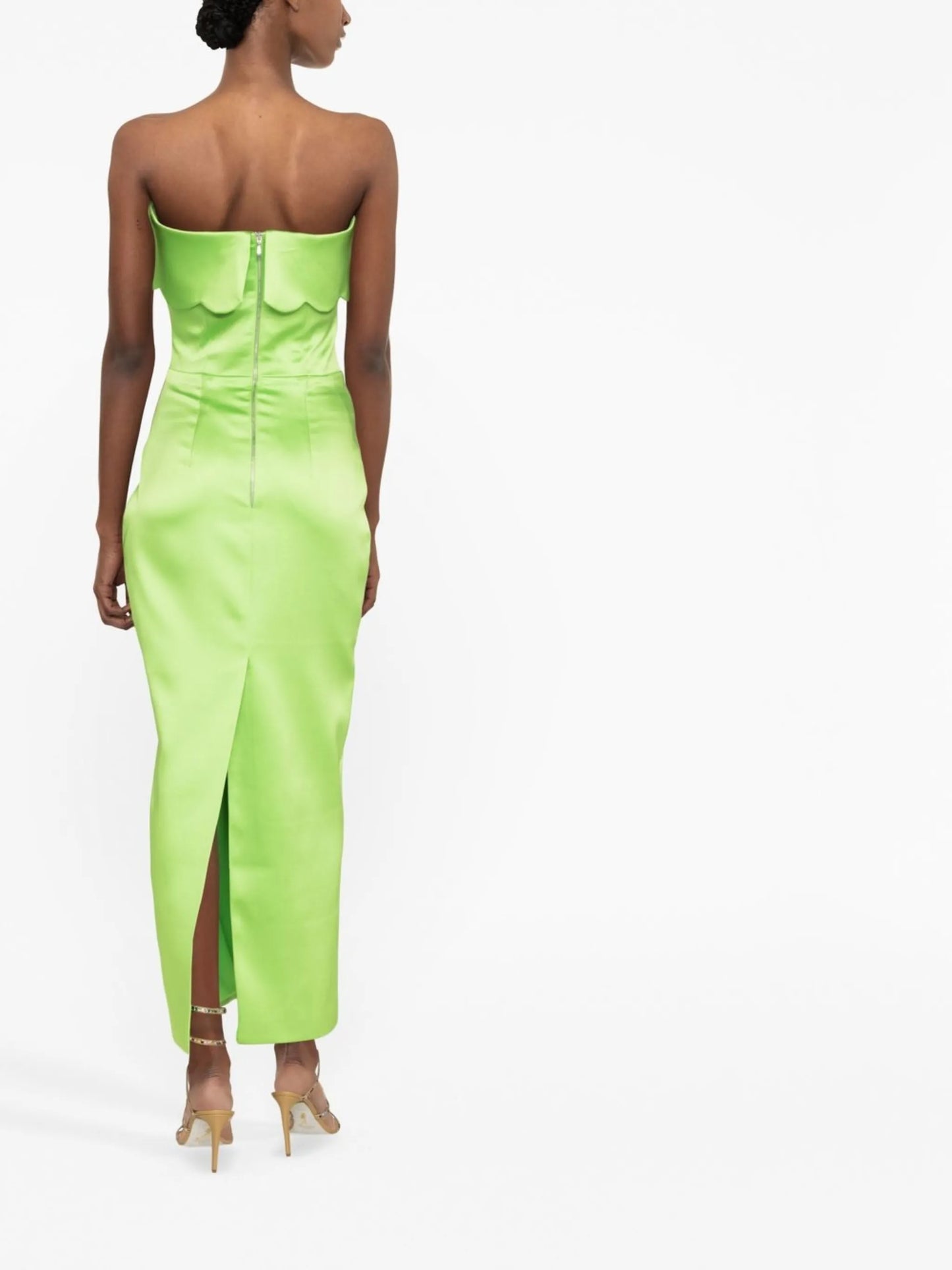 scallop-edge strapless dress