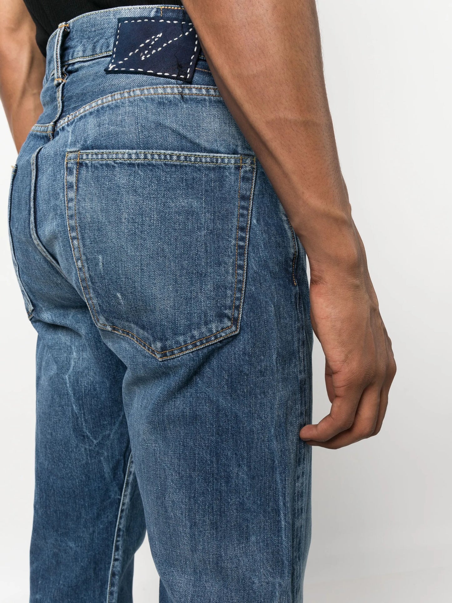straight-leg denim jeans