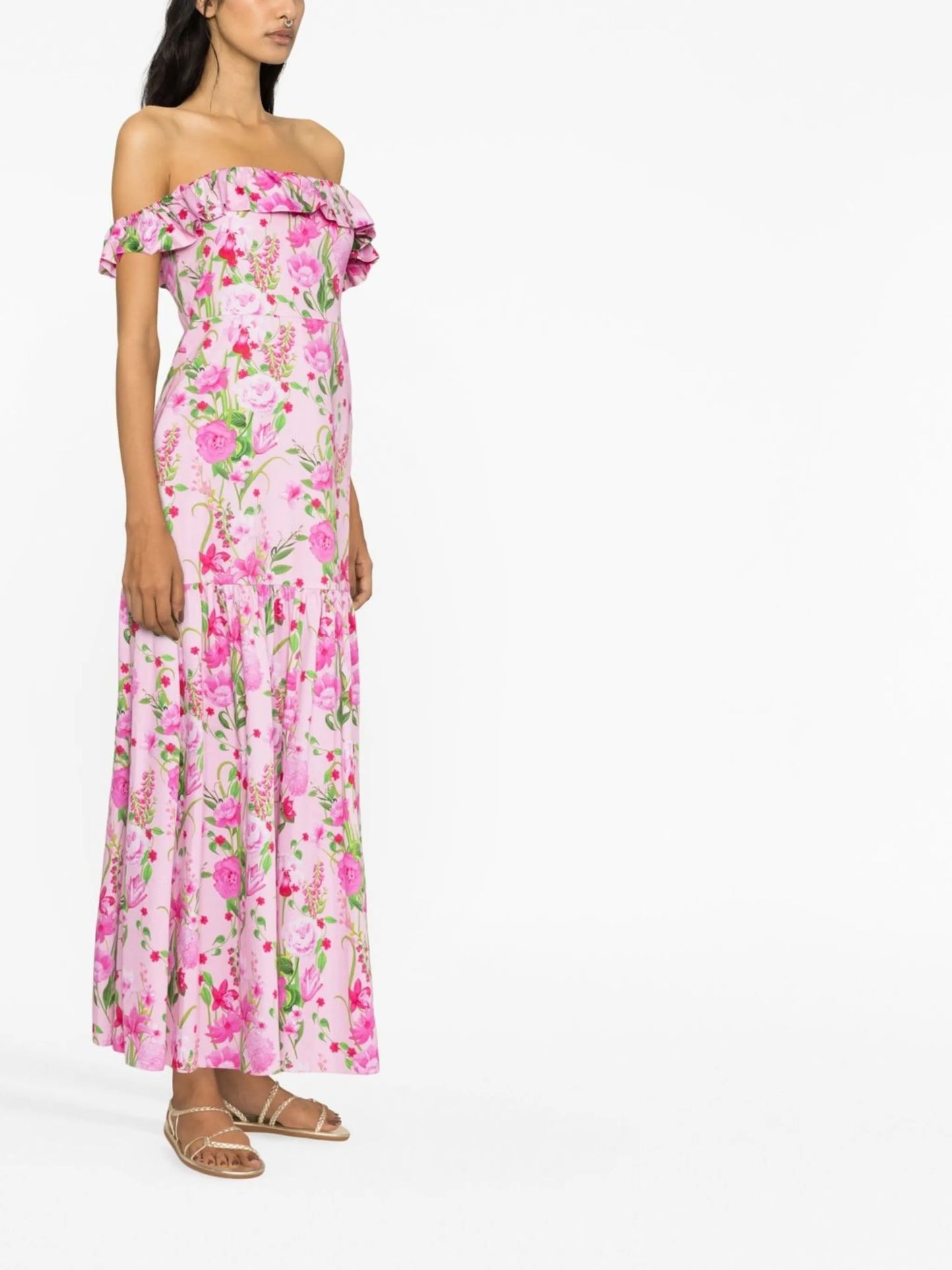 Farrah off-shoulder floral-print dress
