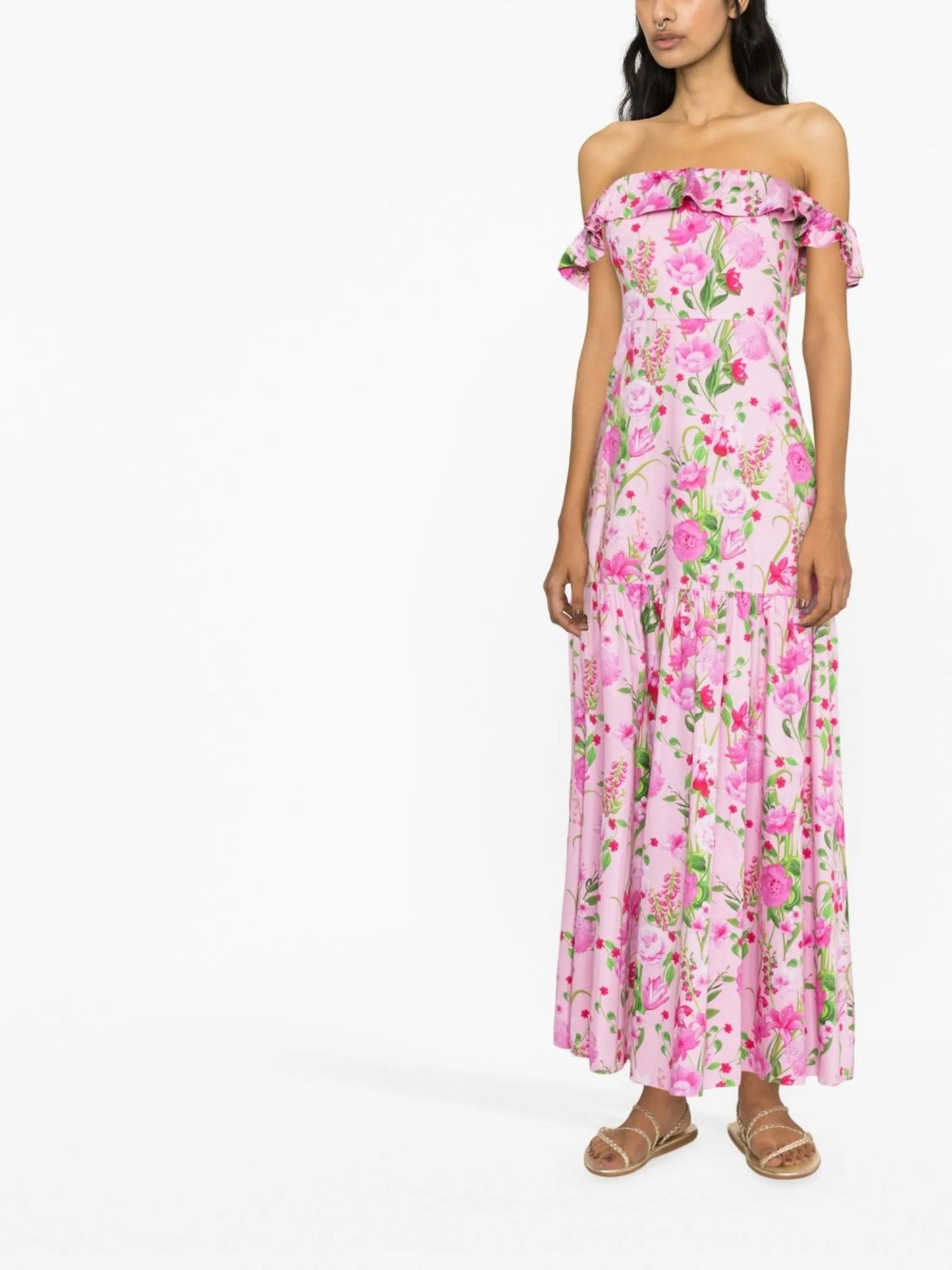 Farrah off-shoulder floral-print dress