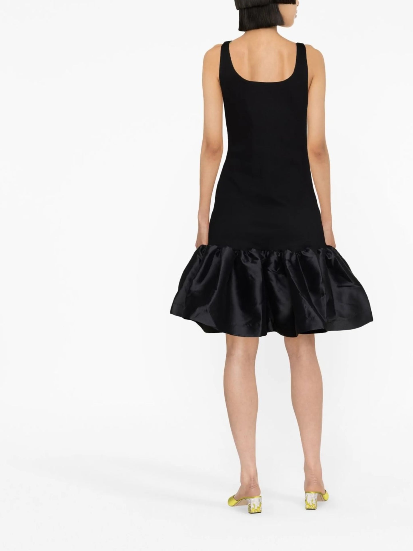 puff-hem sleeveless dress