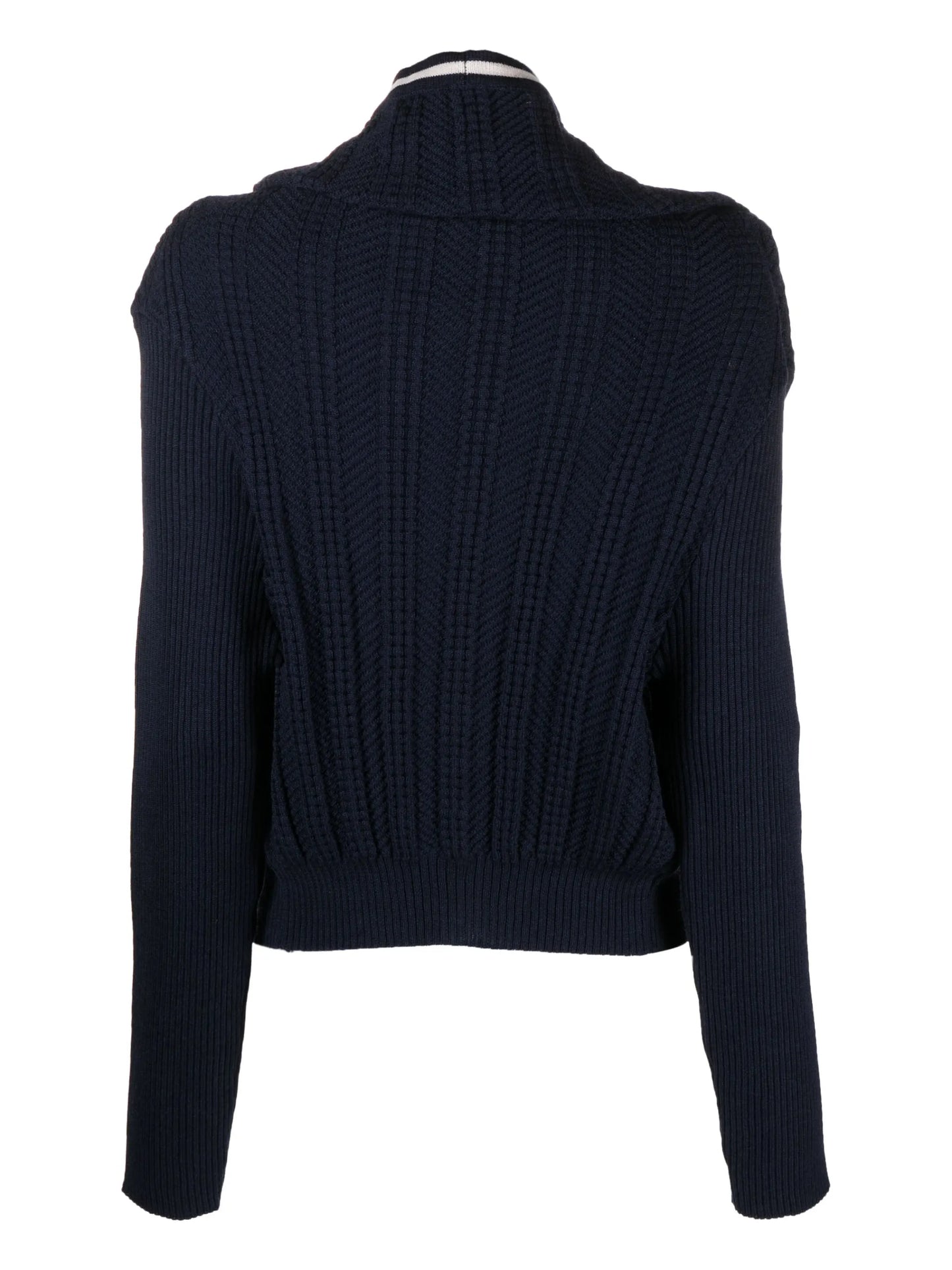 chain-necklace ruffled cardigan