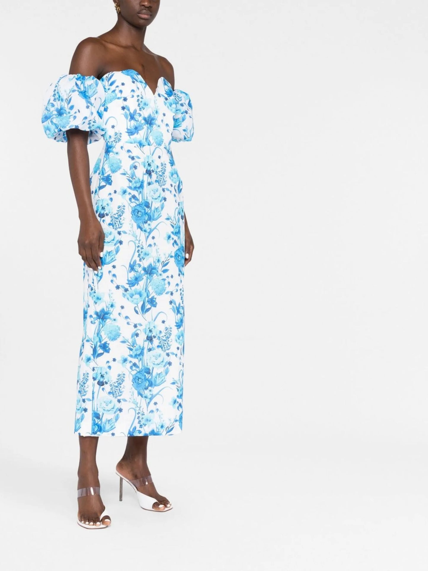 floral-print off-shoulder dress