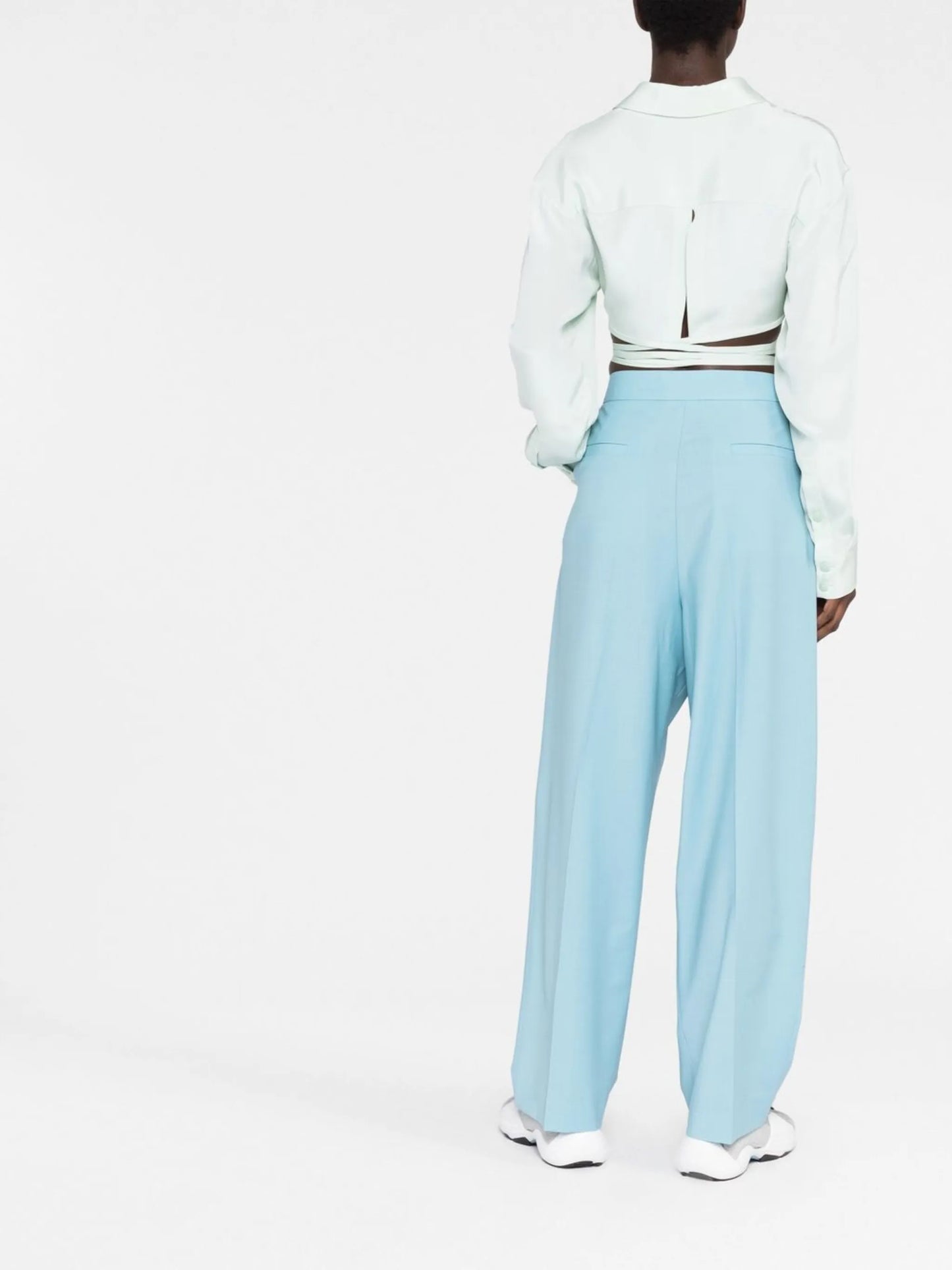 tailored straight-leg trousers