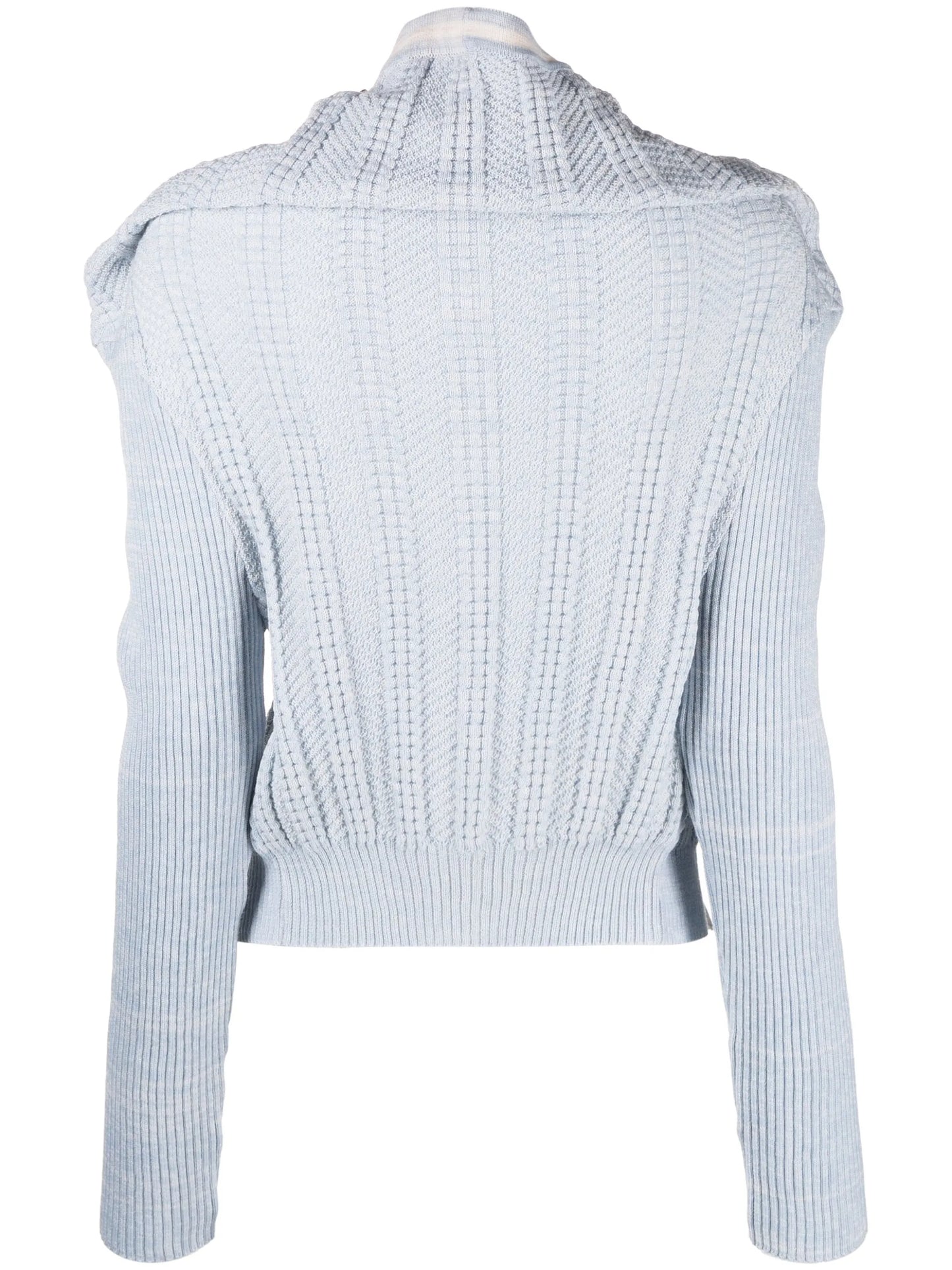 chain-necklace ruffled cardigan