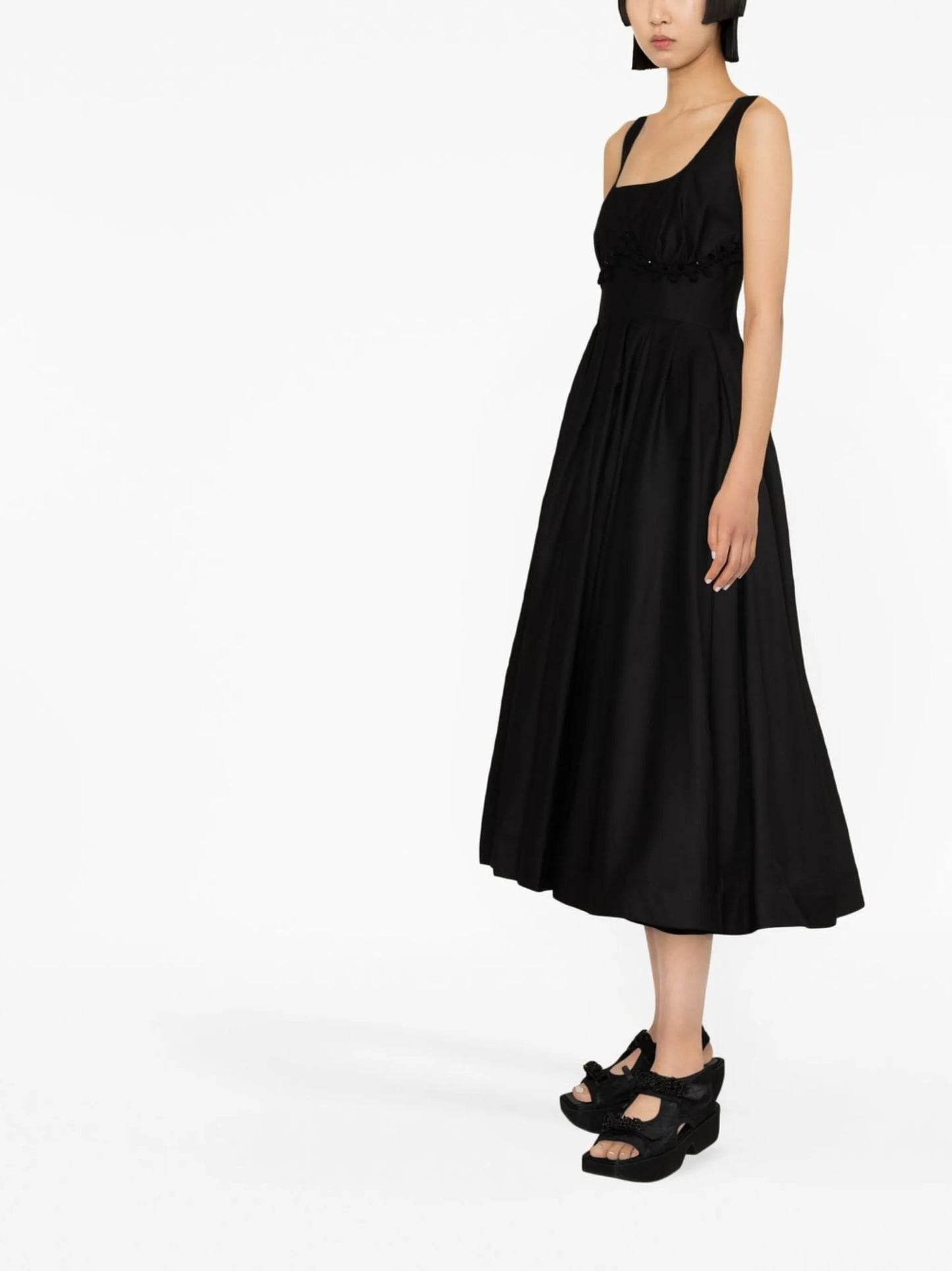 lace-up midi dress
