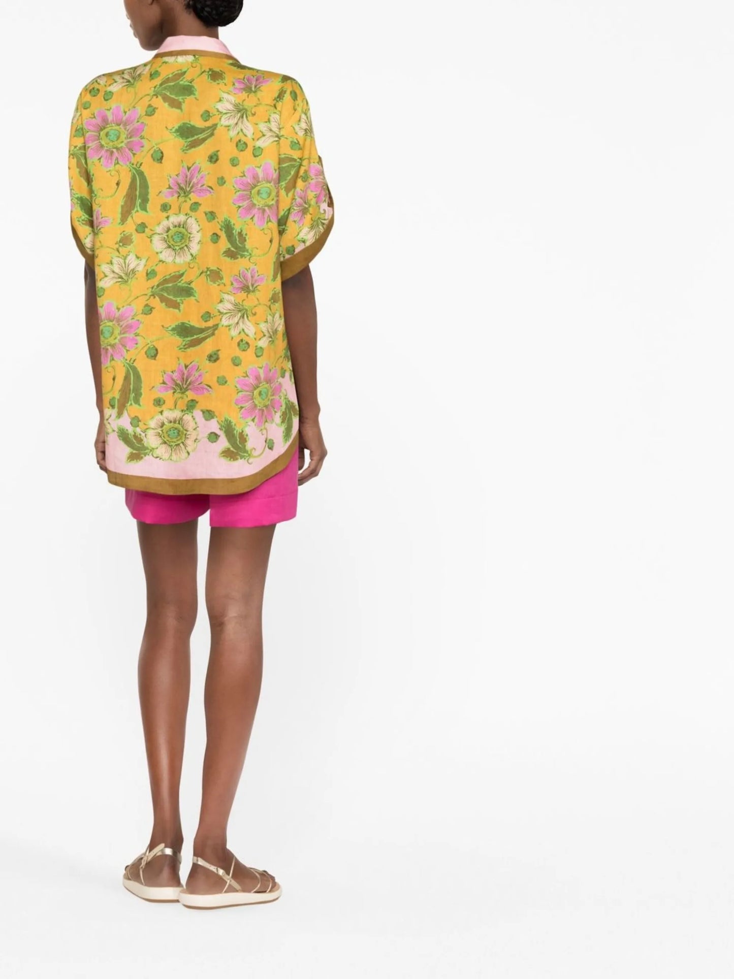 floral-print short-sleeve shirt