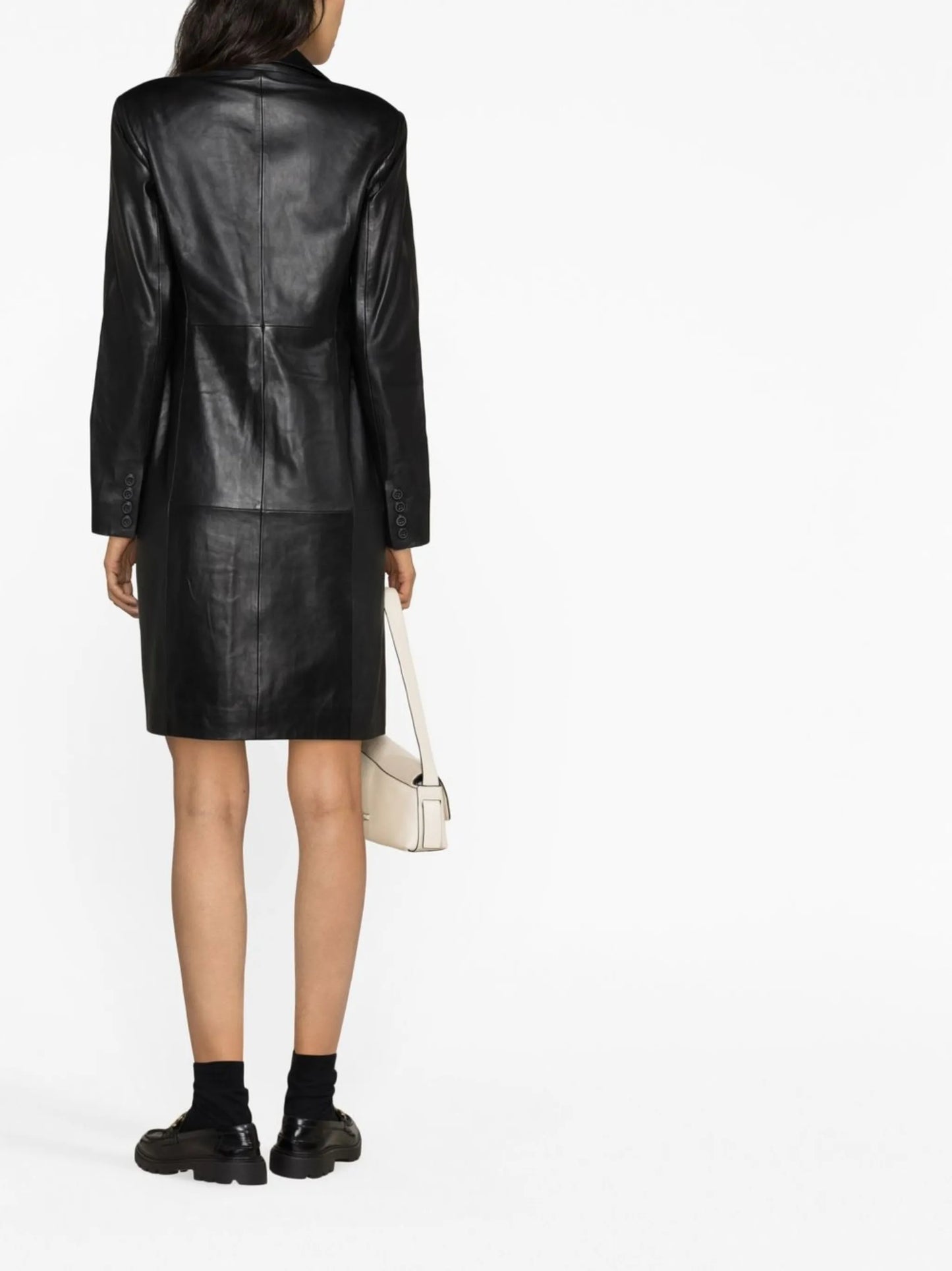Veda Crosby 90s longline leather blazer