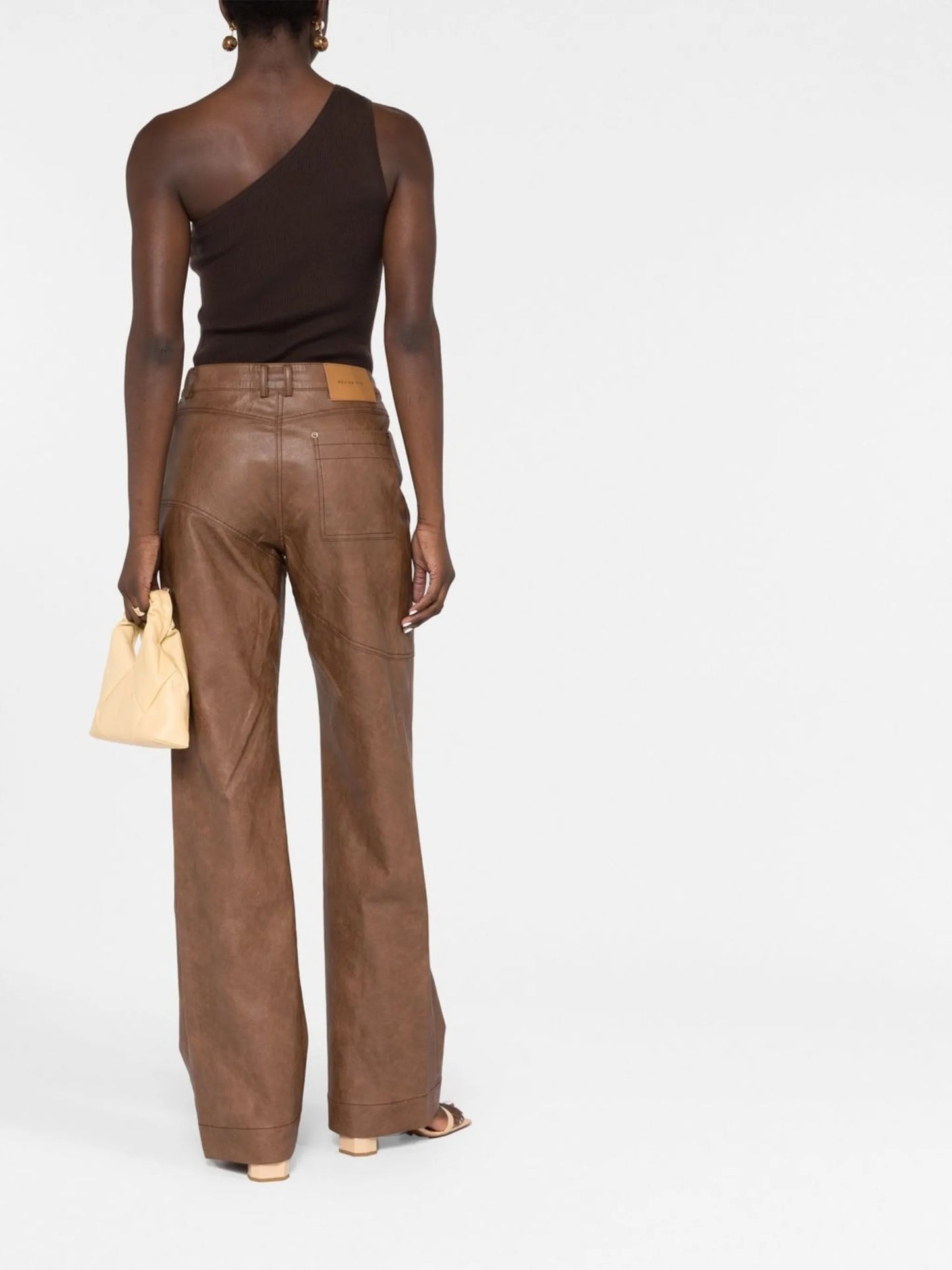 Laney wide-leg vegan leather trousers