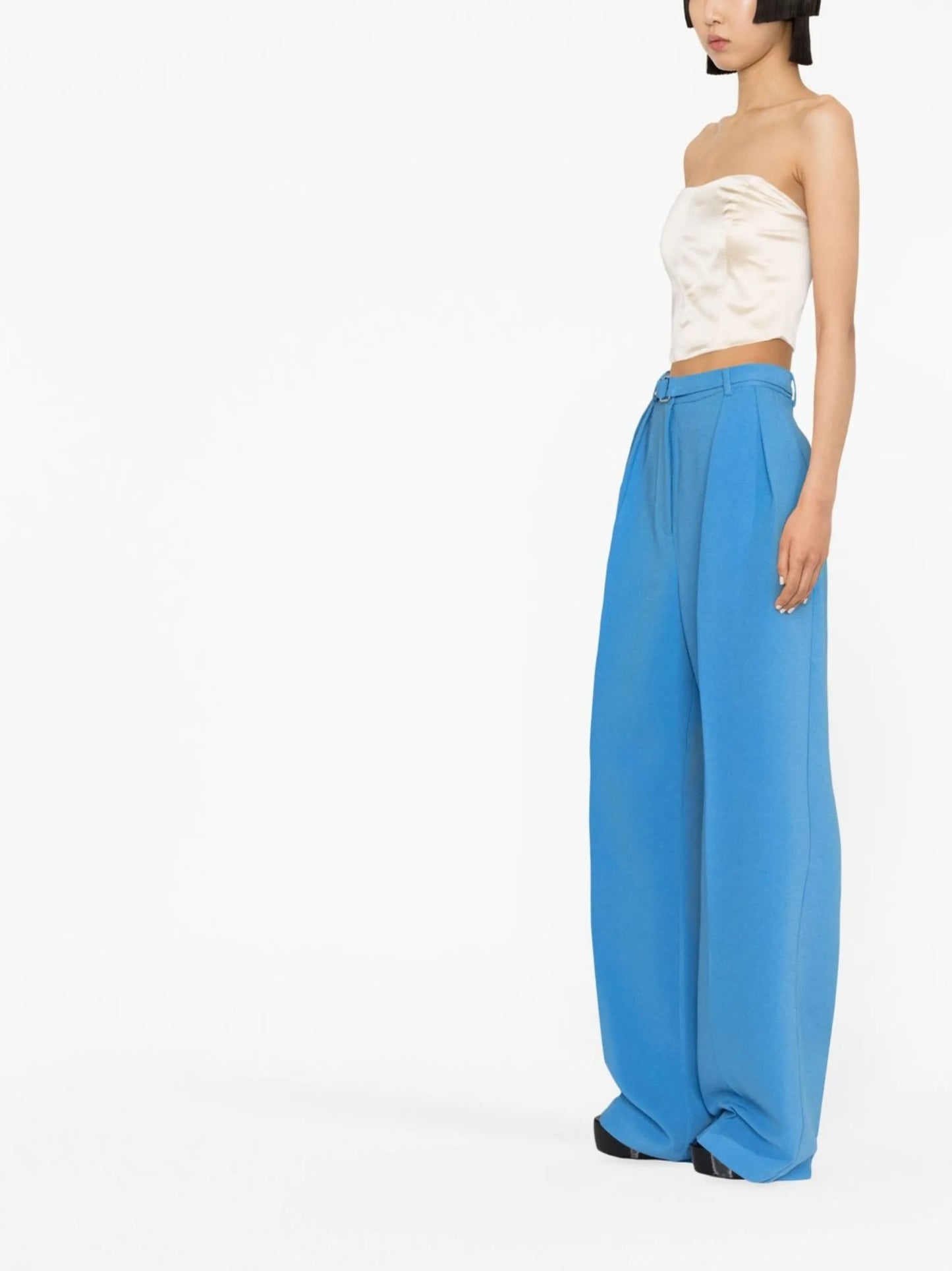 belted wide-leg trousers