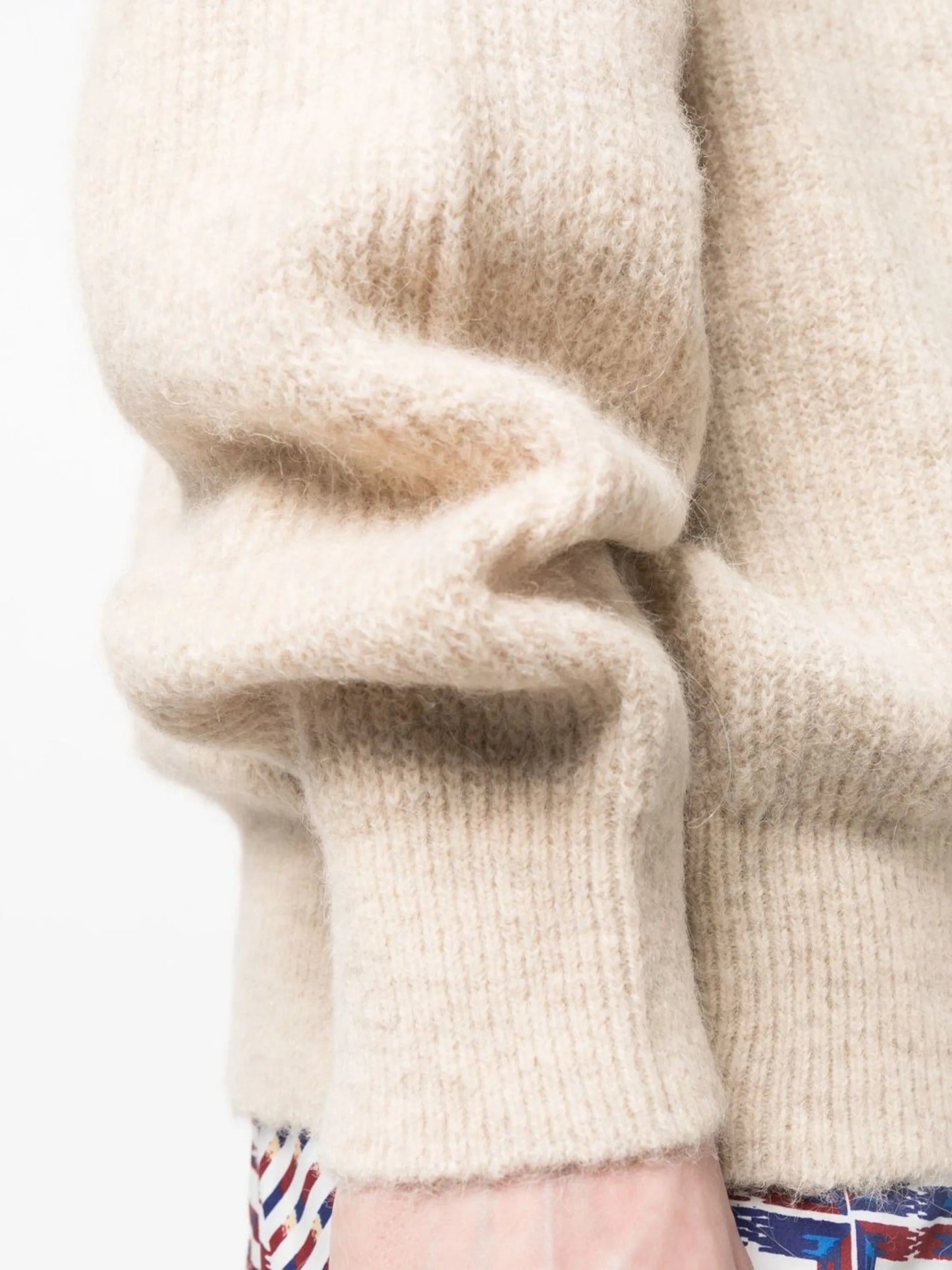 ribbed-knit crew neck jumper