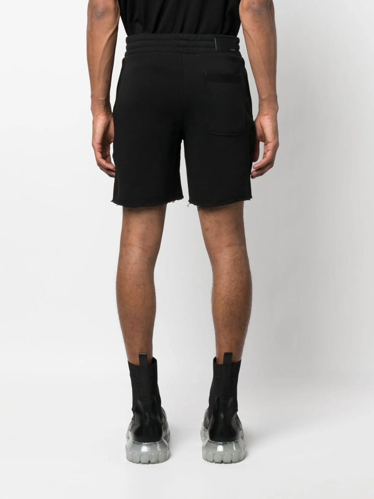 logo-print frayed shorts