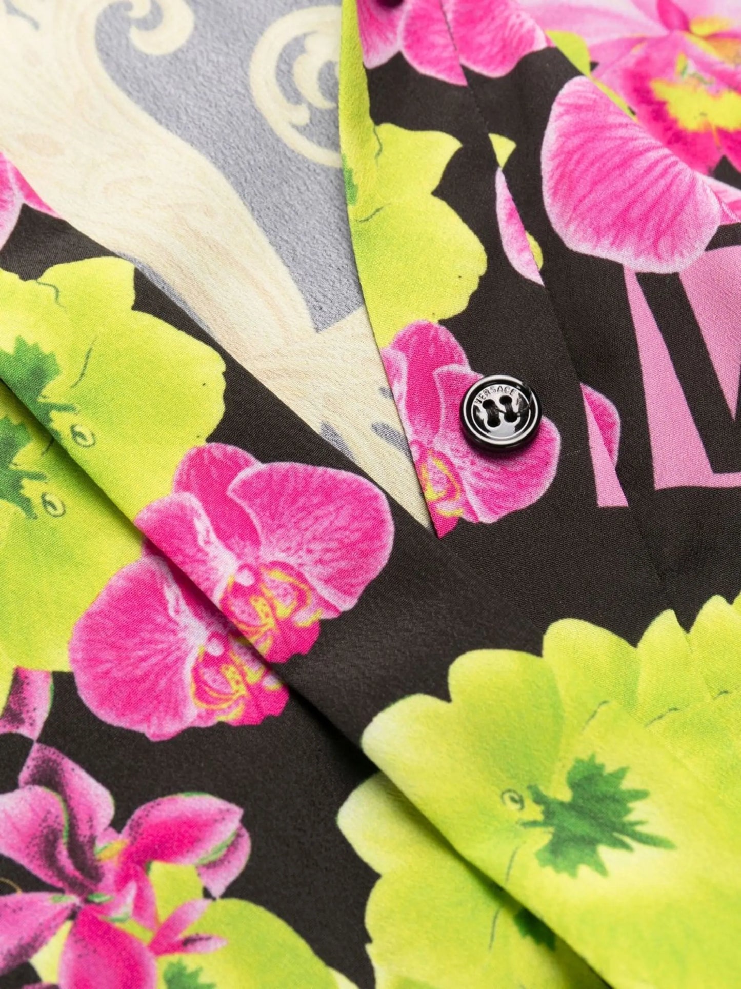 Logo Orchid-print midi dress
