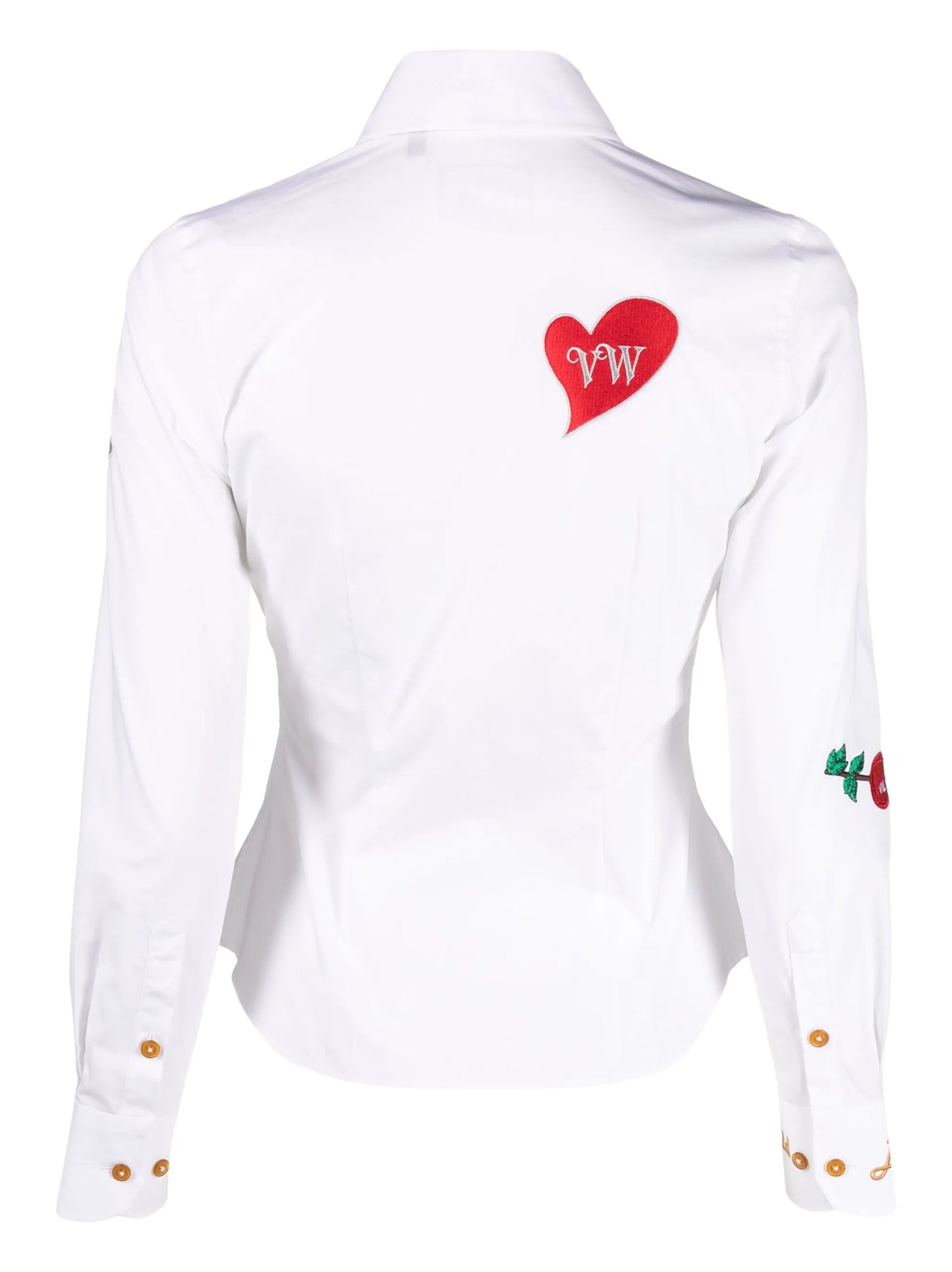 embroidered-design long-sleeve shirt