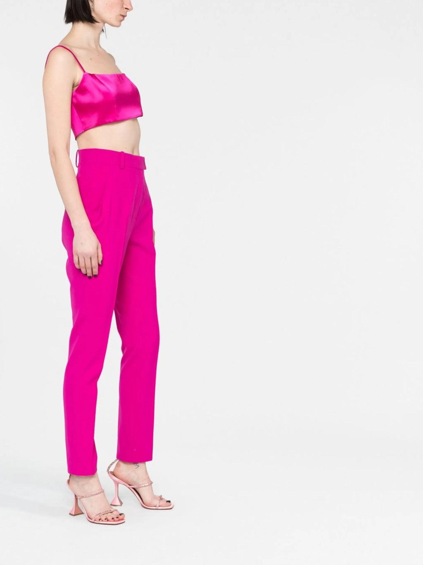 Berry high-waisted tailored trousers