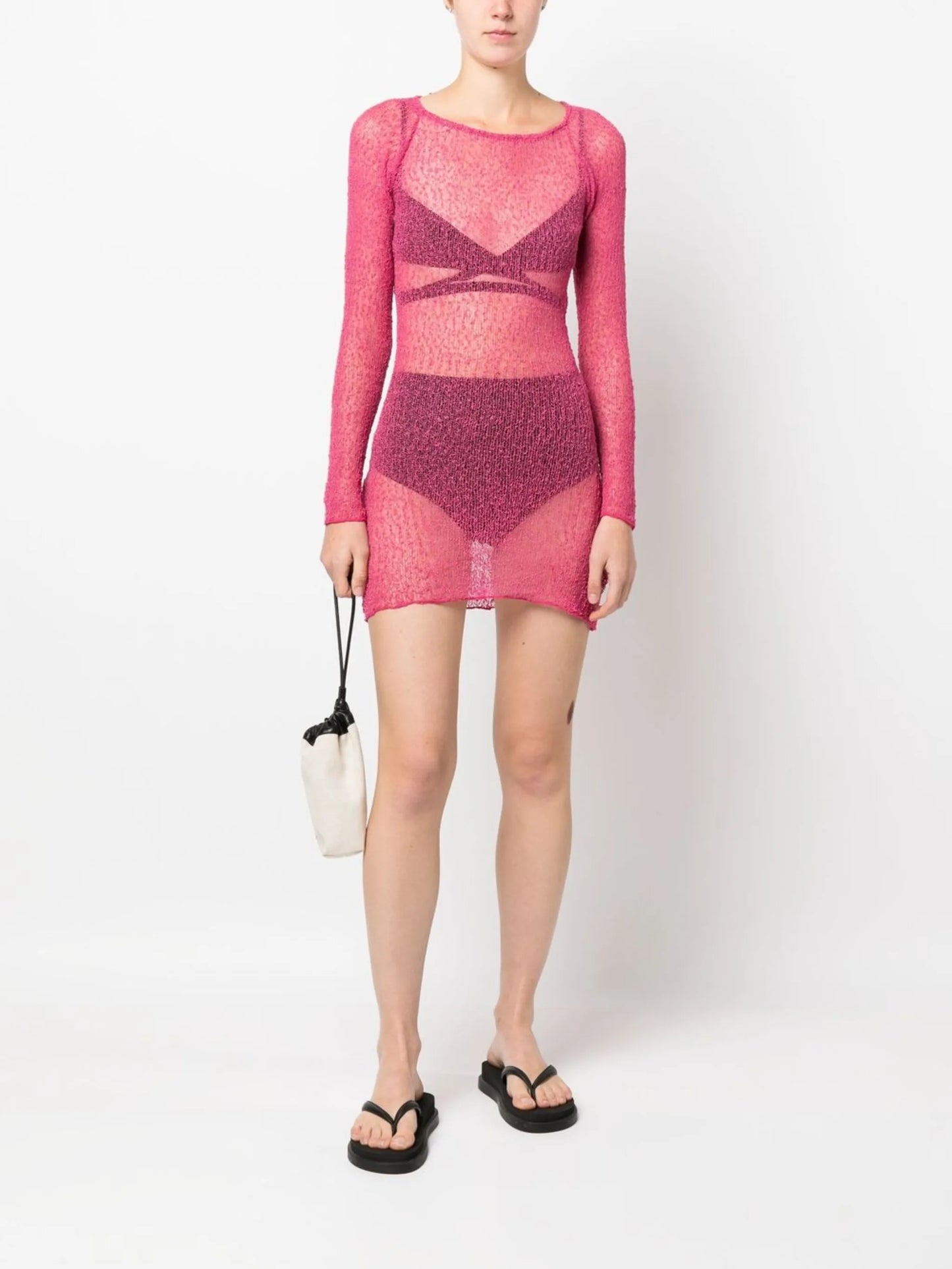 Andy sheer knitted mini dress