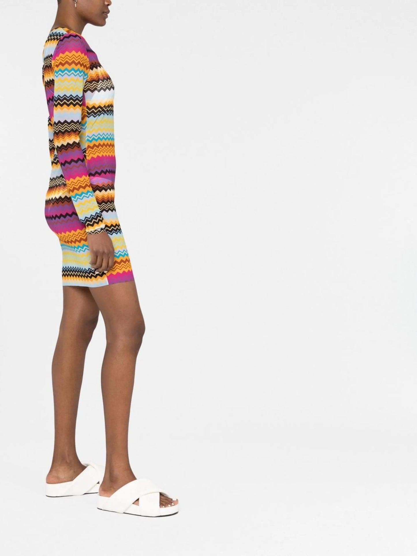 semi-sheer zigzag minidress