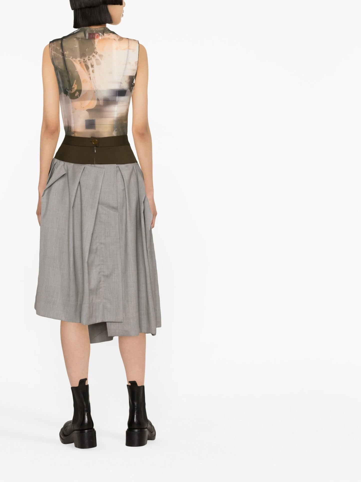 panelled midi skirt